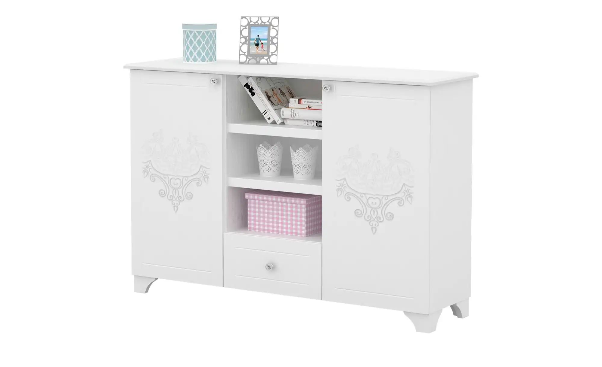 Kommode  Boho ¦ weiß ¦ Maße (cm): B: 154 H: 104 T: 44 Kommoden & Sideboards günstig online kaufen