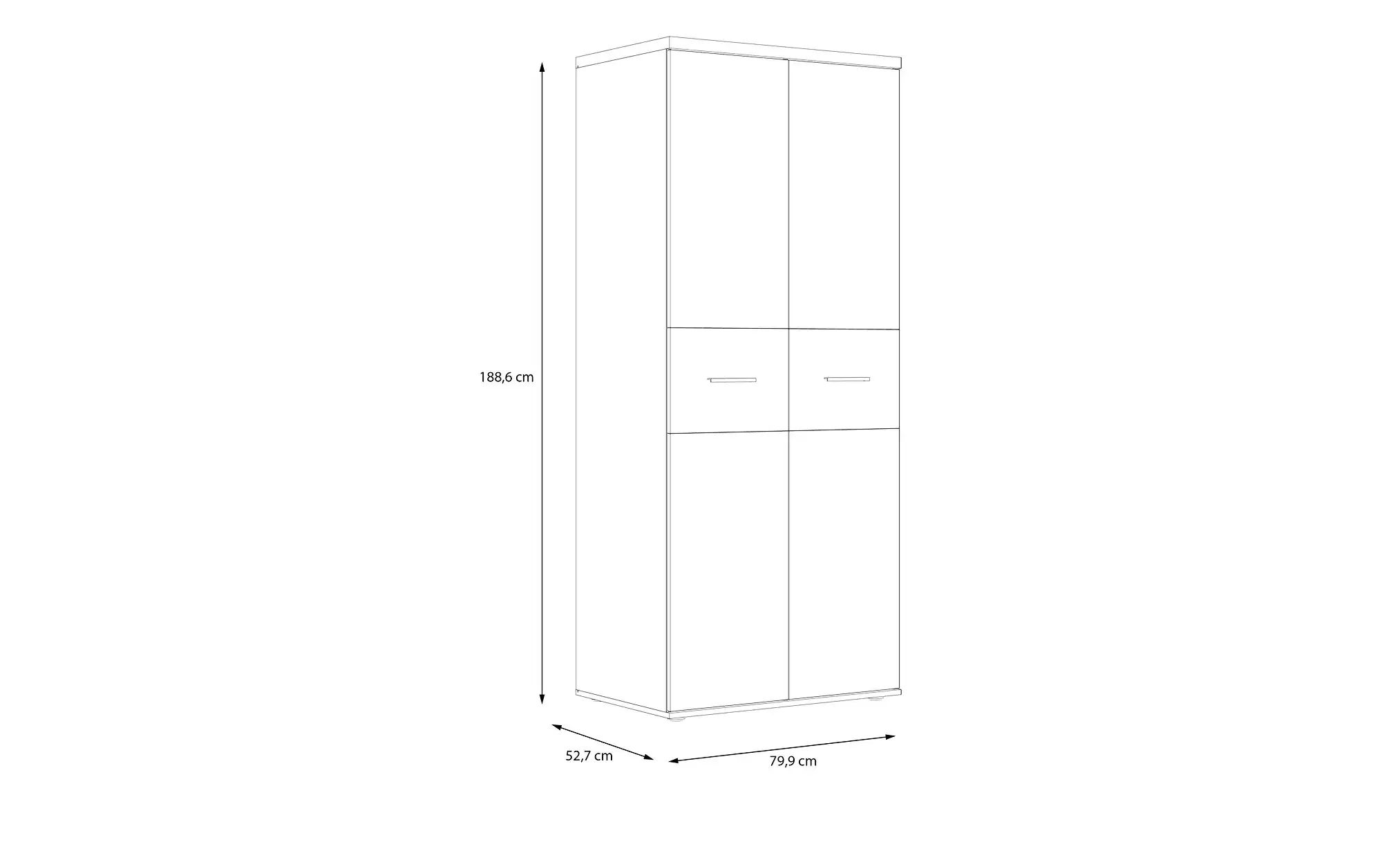 Kleiderschrank  Jamaro ¦ Maße (cm): B: 79,9 H: 188,6 T: 52,7 Schränke > Kle günstig online kaufen