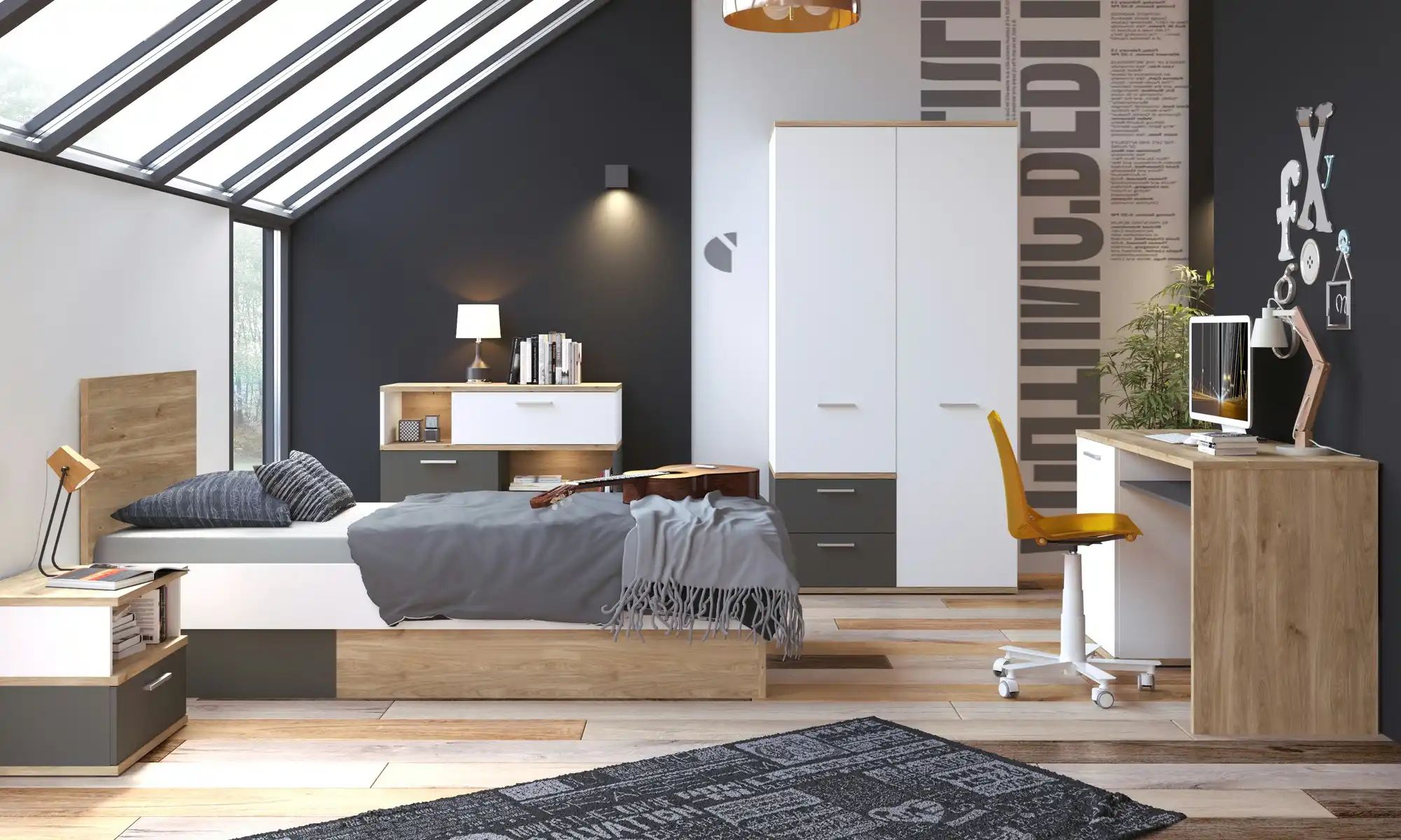 Thumbnail - Kleiderschrank Twenty ¦ weiß ¦ Maße (cm): B: 100 H: 196 T: 60.0 Schränke > Kleiderschränke > Drehtürenschränke - Höffne...