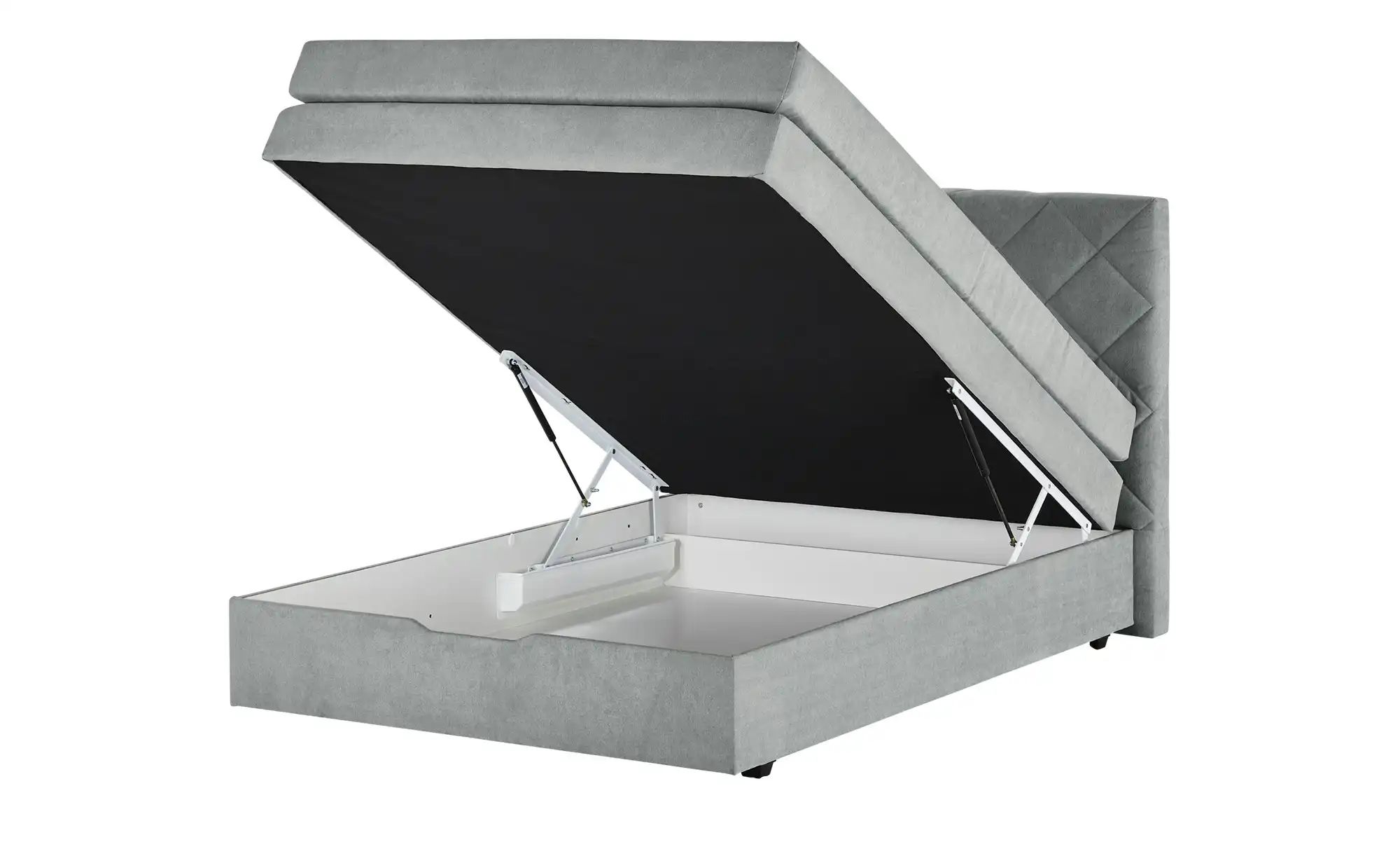Thumbnail - Boxspringbett mit Bettkasten und Topper Princess ¦ grau ¦ Maße (cm): B: 152 H: 116 Betten > Einzelbetten - Höffner