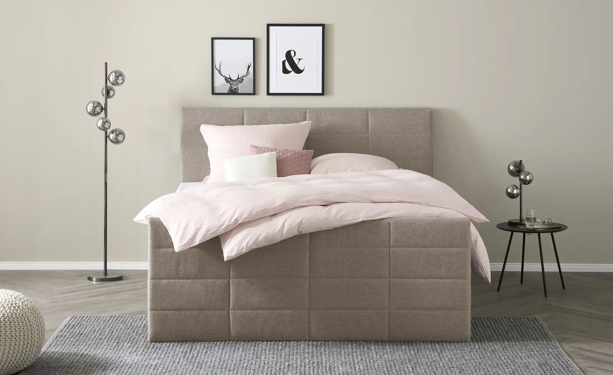 Boxspringbett mit Bettkasten und Topper Baron ¦ beige ¦ Maße (cm): B: 188 H günstig online kaufen