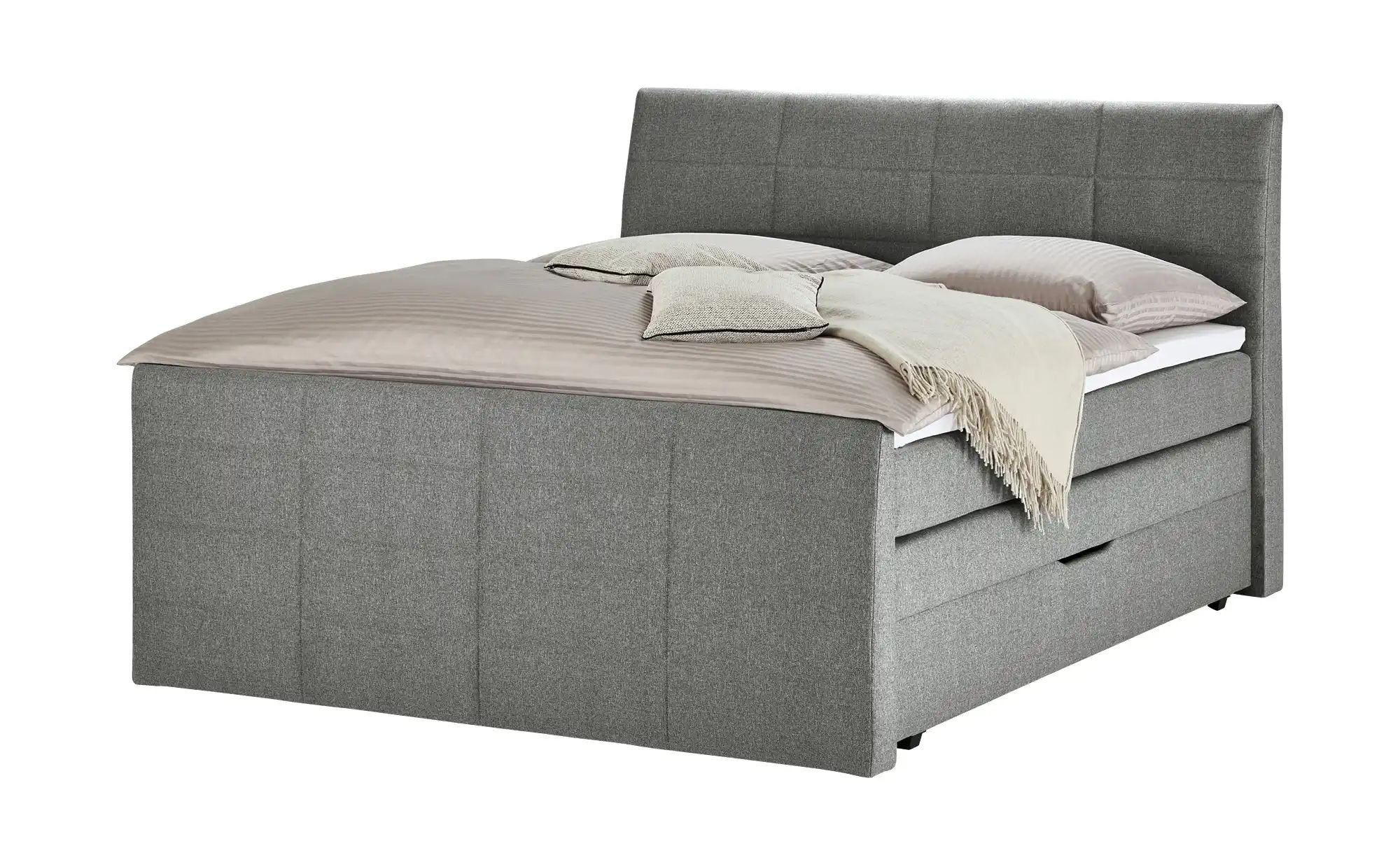 Boxspringbett mit Bettkasten und Topper Baron ¦ grau ¦ Maße (cm): B: 188 H: günstig online kaufen