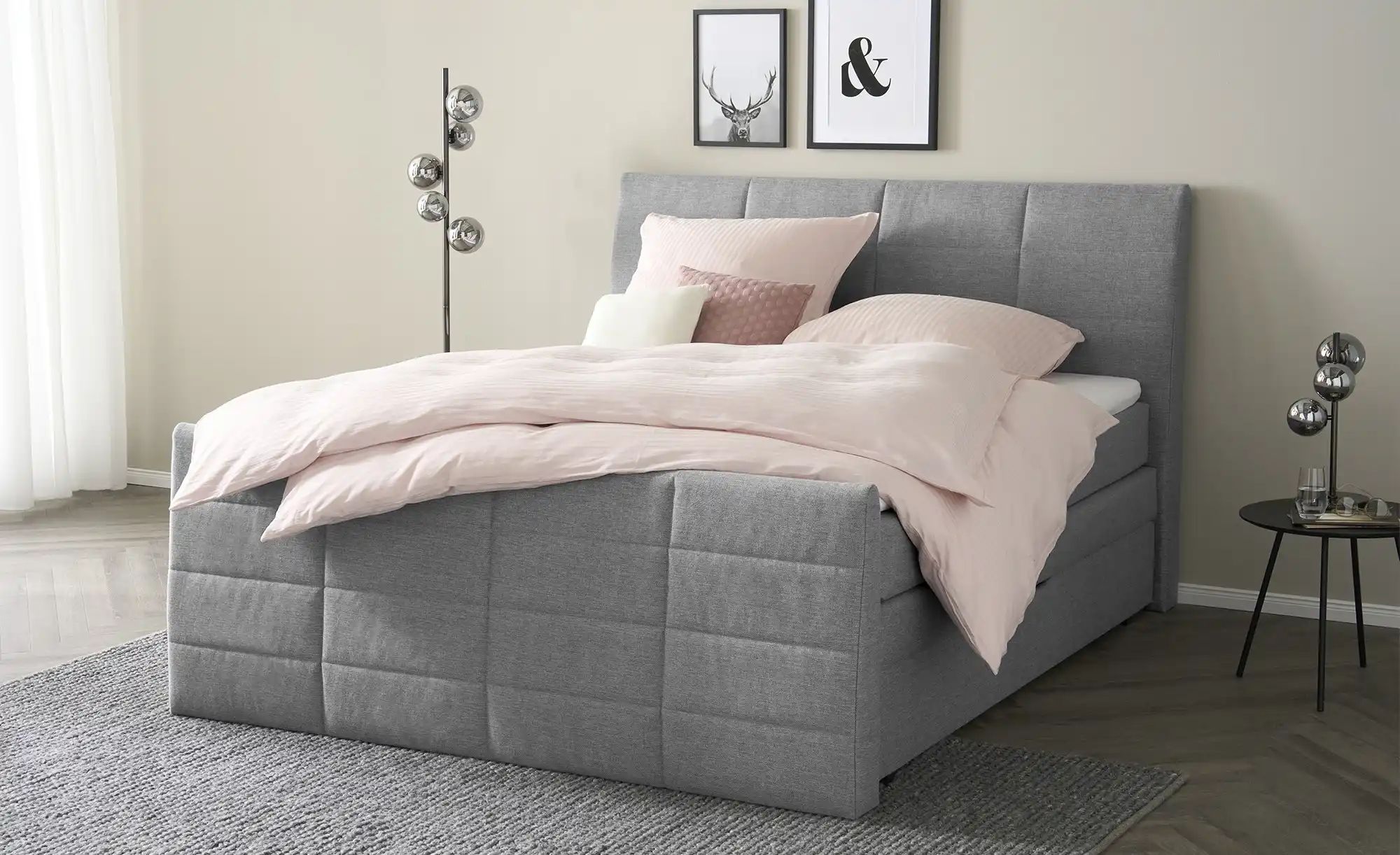 Thumbnail - Boxspringbett mit Bettkasten und Topper Baron ¦ grau ¦ Maße (cm): B: 188 H: 124 Betten > Boxspringbetten - Höffner