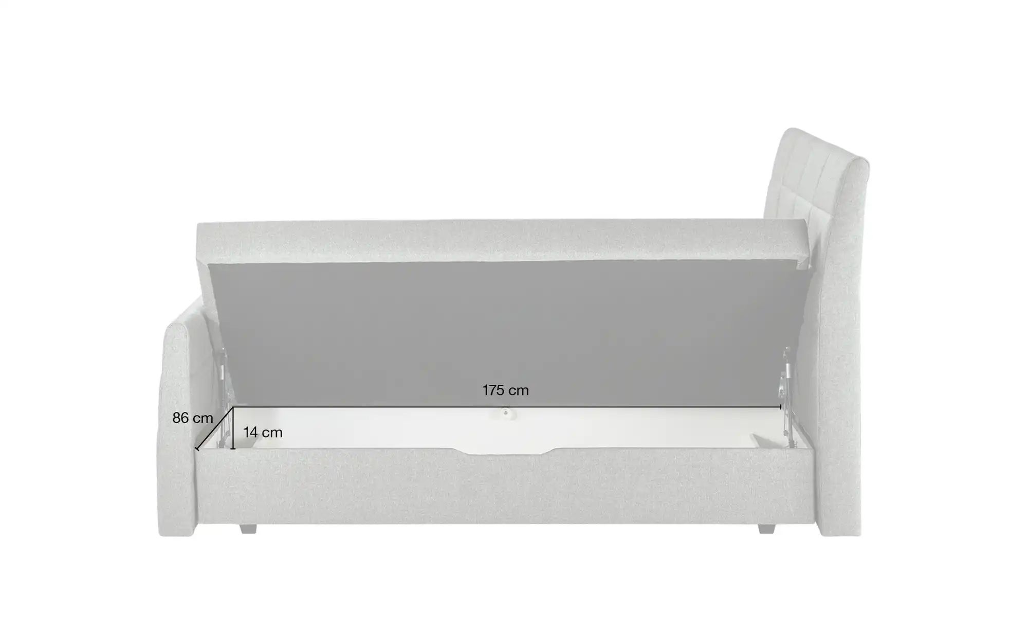 Thumbnail - Boxspringbett mit Bettkasten und Topper Baron ¦ grau ¦ Maße (cm): B: 188 H: 124 Betten > Boxspringbetten > Boxspringbett...