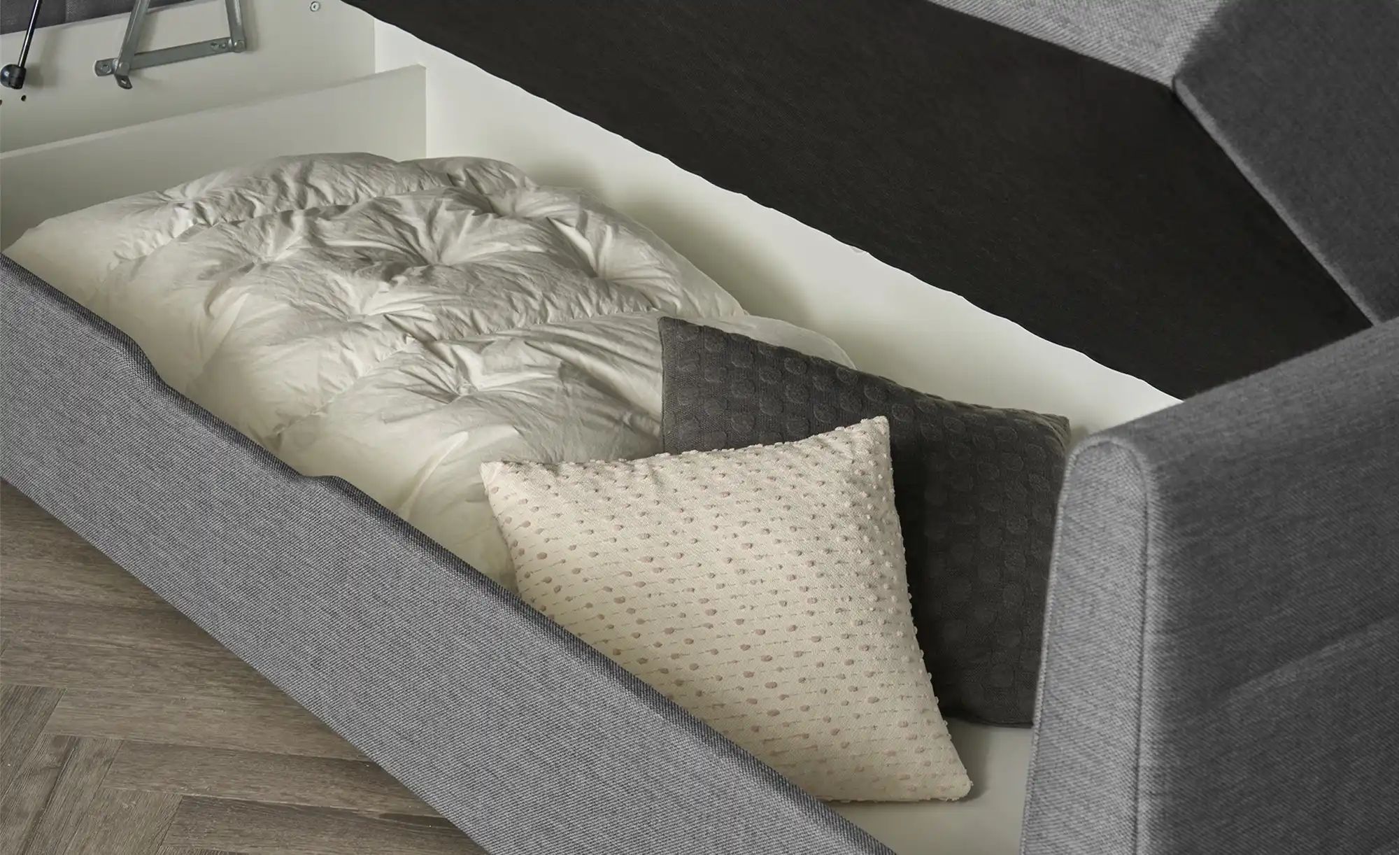 Thumbnail - Boxspringbett mit Bettkasten und Topper Baron ¦ grau ¦ Maße (cm): B: 188 H: 124 Betten > Boxspringbetten - Höffner