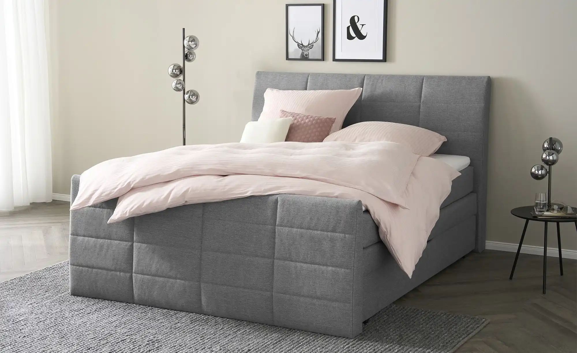 Thumbnail - Boxspringbett mit Bettkasten und Topper Baron ¦ grau ¦ Maße (cm): B: 188 H: 124 Betten > Boxspringbetten - Höffner