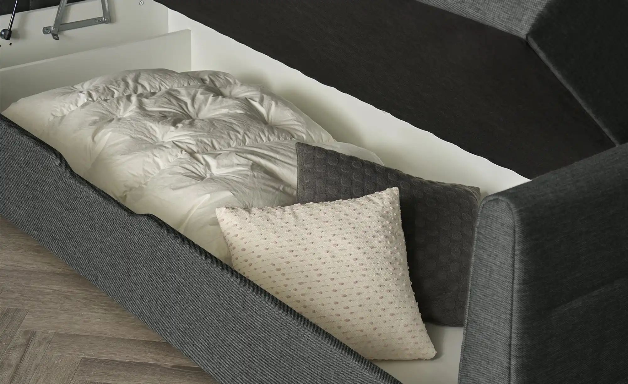 Thumbnail - Boxspringbett mit Bettkasten und Topper Baron ¦ schwarz ¦ Maße (cm): B: 168 H: 124 Betten > Boxspringbetten - Höffner