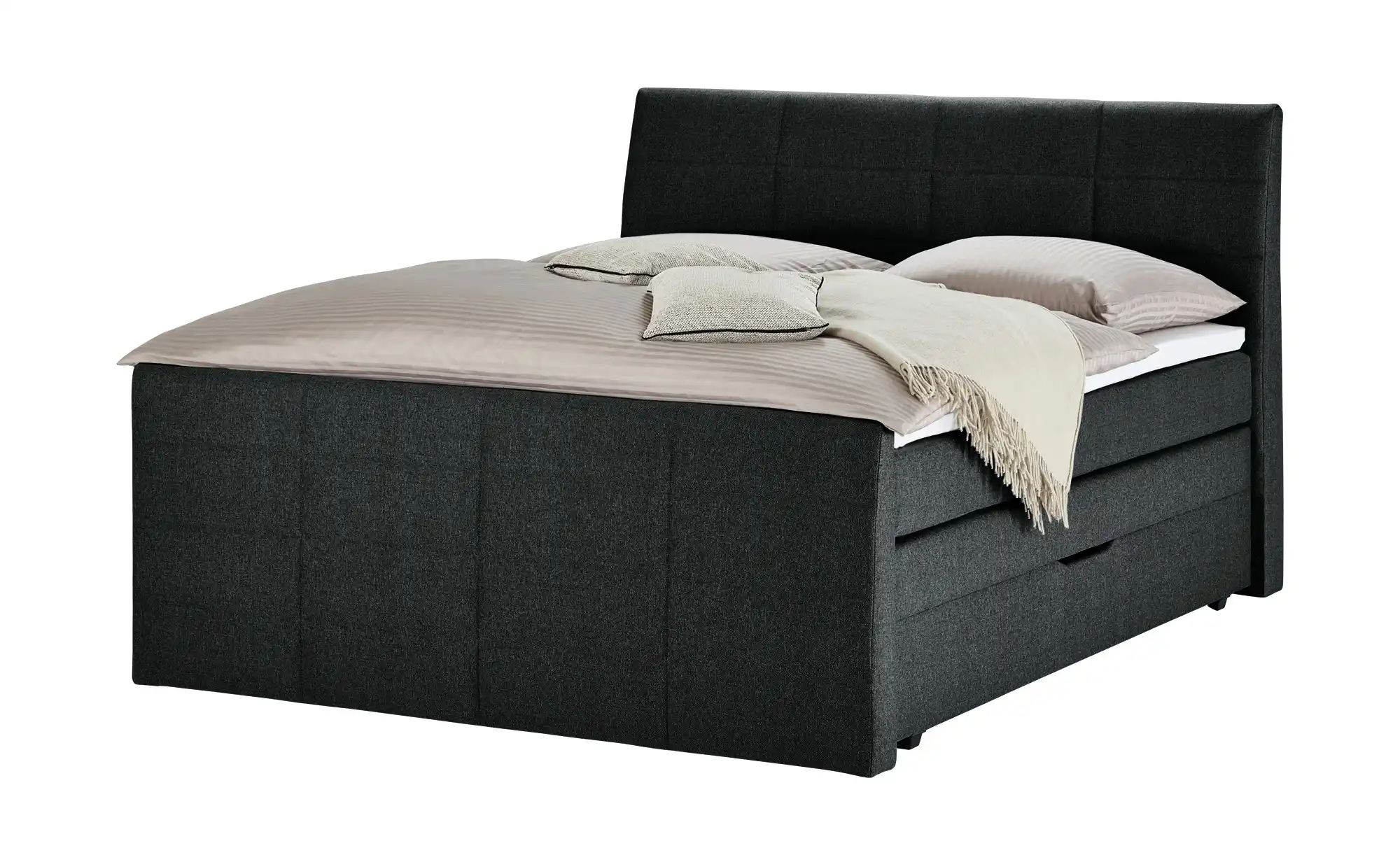 Boxspringbett mit Bettkasten und Topper Baron ¦ schwarz ¦ Maße (cm): B: 168 günstig online kaufen