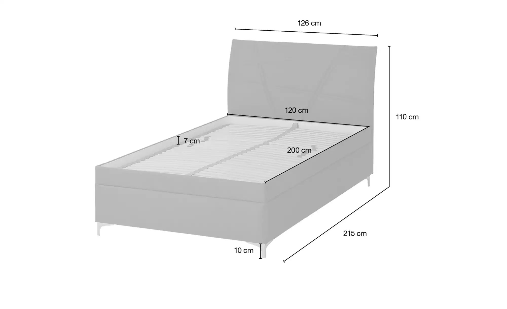 Polsterbett  Lerryn ¦ beige ¦ Maße (cm): B: 126 H: 110 Betten > Komfortbett günstig online kaufen