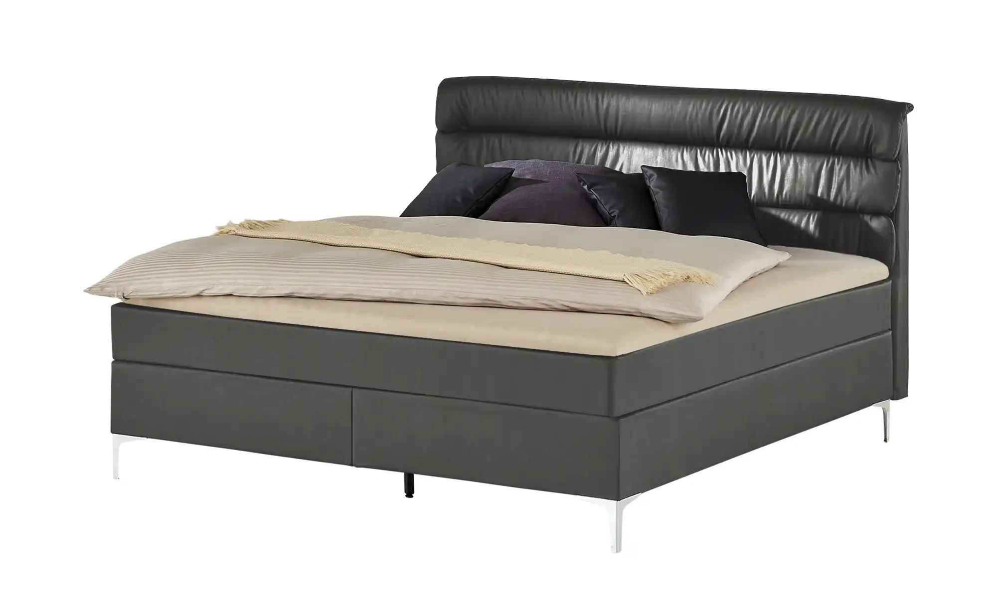 Boxspringbett  Lina ¦ grau ¦ Maße (cm): B: 168 H: 122 Betten > Boxspringbet günstig online kaufen