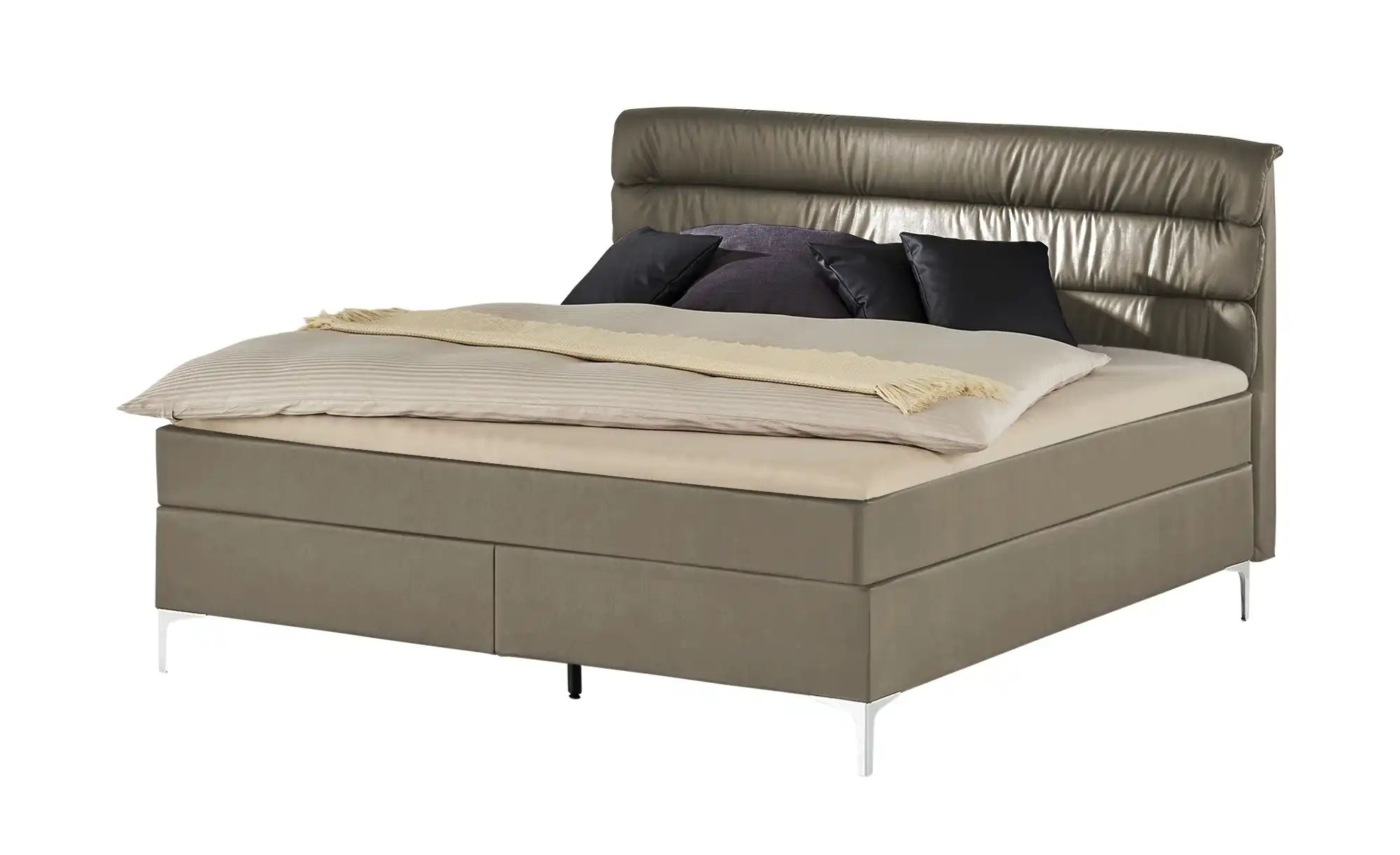 Boxspringbett  Lina ¦ beige ¦ Maße (cm): B: 168 H: 122 Betten > Boxspringbe günstig online kaufen