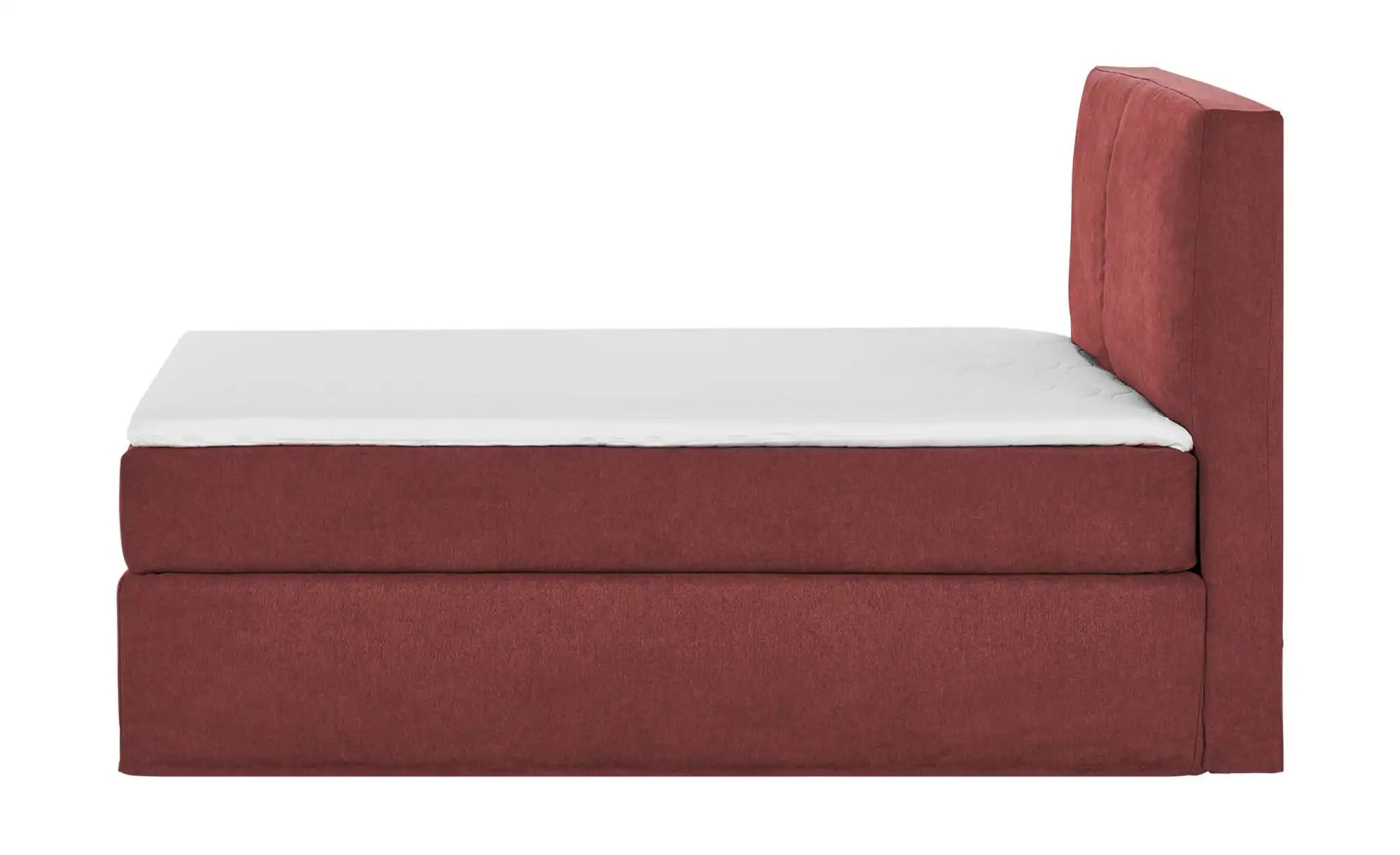 Boxspringbett 160x200 cm BOXI CLASSIC Karminrot - Velours