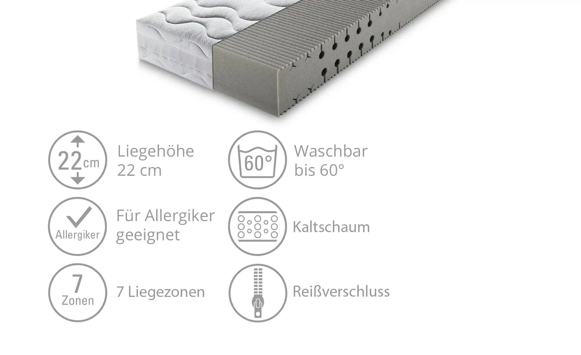 Breckle Kaltschaummatratze "Pro Body S 592, 7 Zonen Matratze 90x200 cm, 140 günstig online kaufen