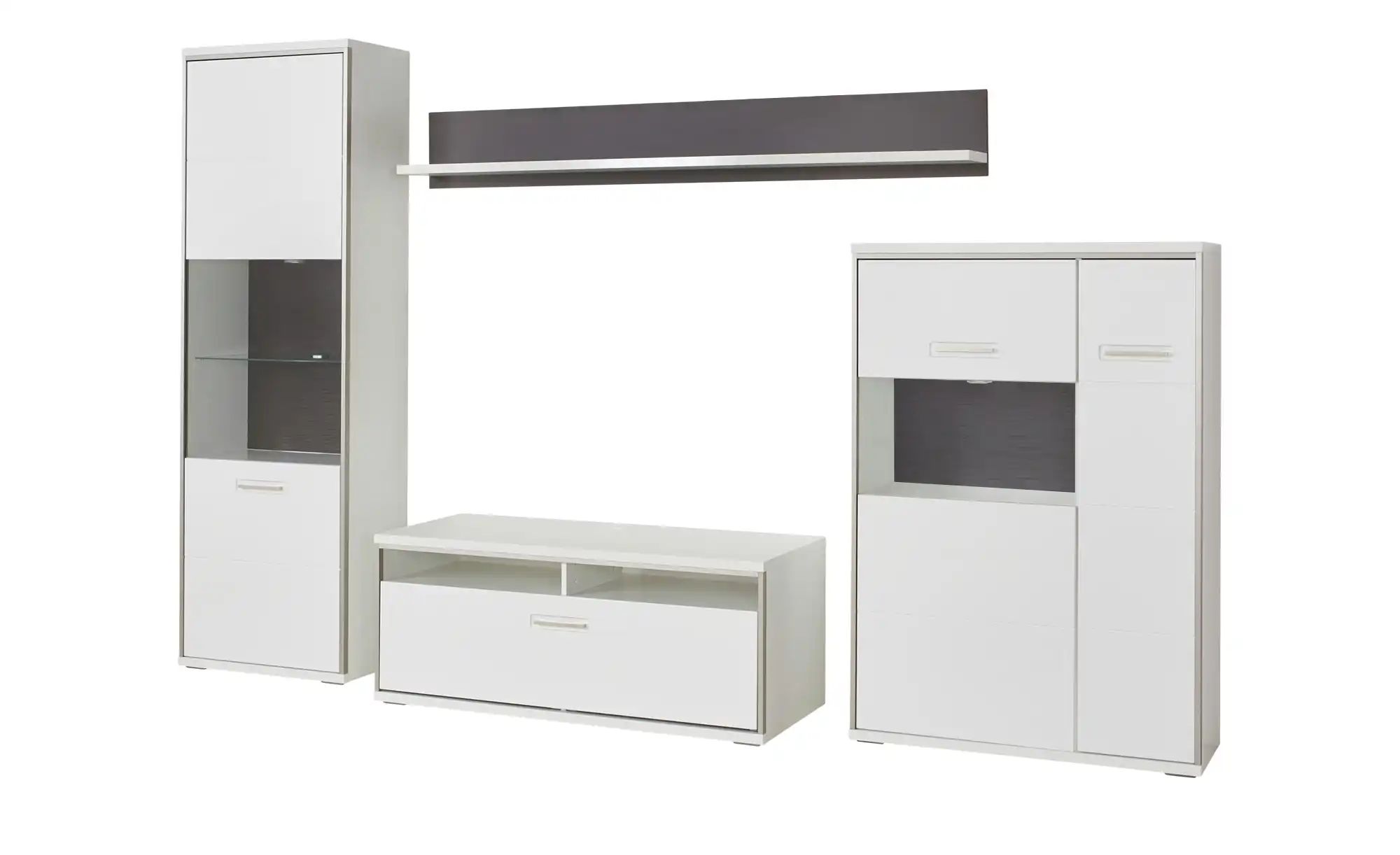 uno Wohnwand  Setto ¦ weiß ¦ Maße (cm): B: 282 H: 201 T: 51.0 Kommoden & Si günstig online kaufen