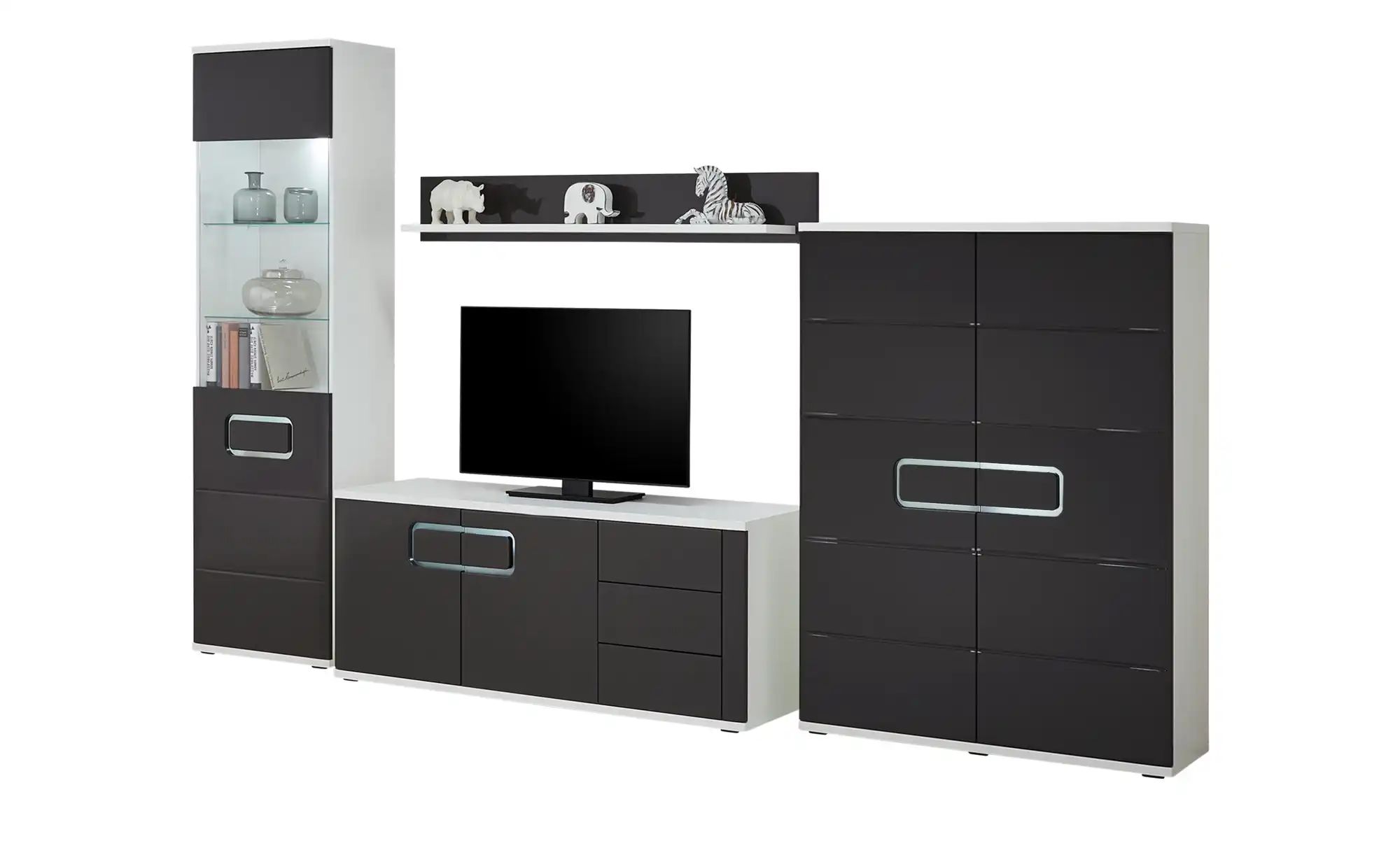 Thumbnail - uno Wohnwand  Talia ¦ schwarz ¦ Maße (cm): B: 320 H: 207 T: 48.0 Kommoden & Sideboards > Wohnwände - Höffner