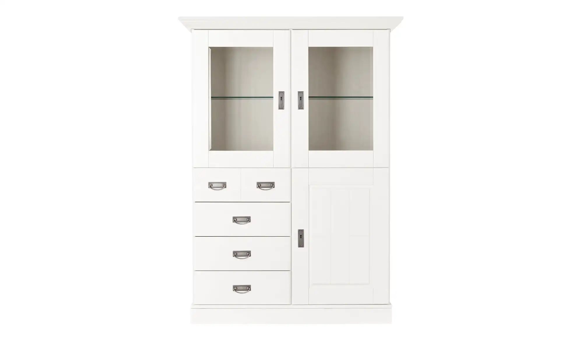 maison bleue Highboard  Florian ¦ weiß ¦ Maße (cm): B: 118,5 H: 163,5 T: 48 günstig online kaufen