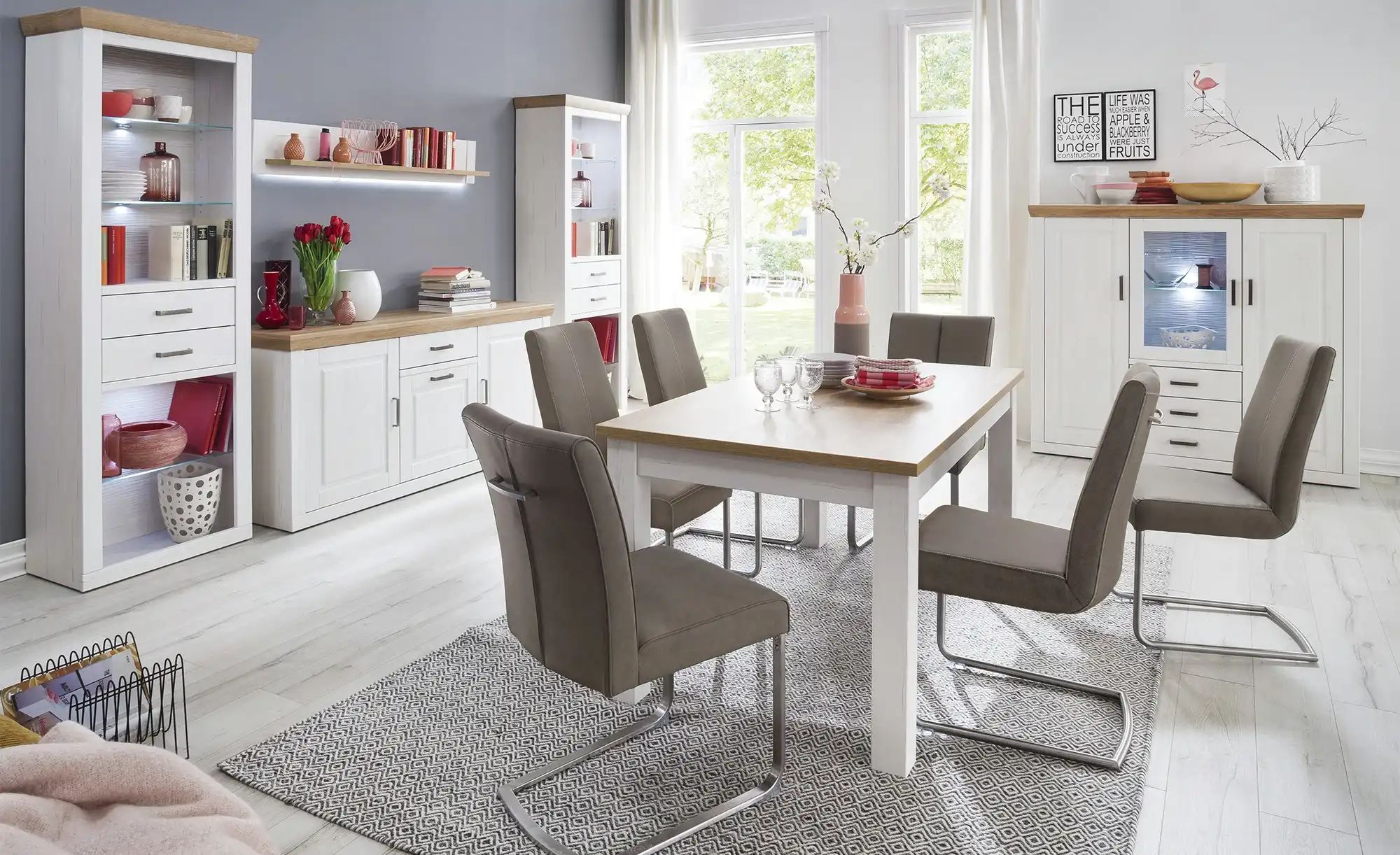 maison bleue Highboard  Xanten ¦ weiß ¦ Maße (cm): B: 163 H: 142 T: 40.0 Ko günstig online kaufen