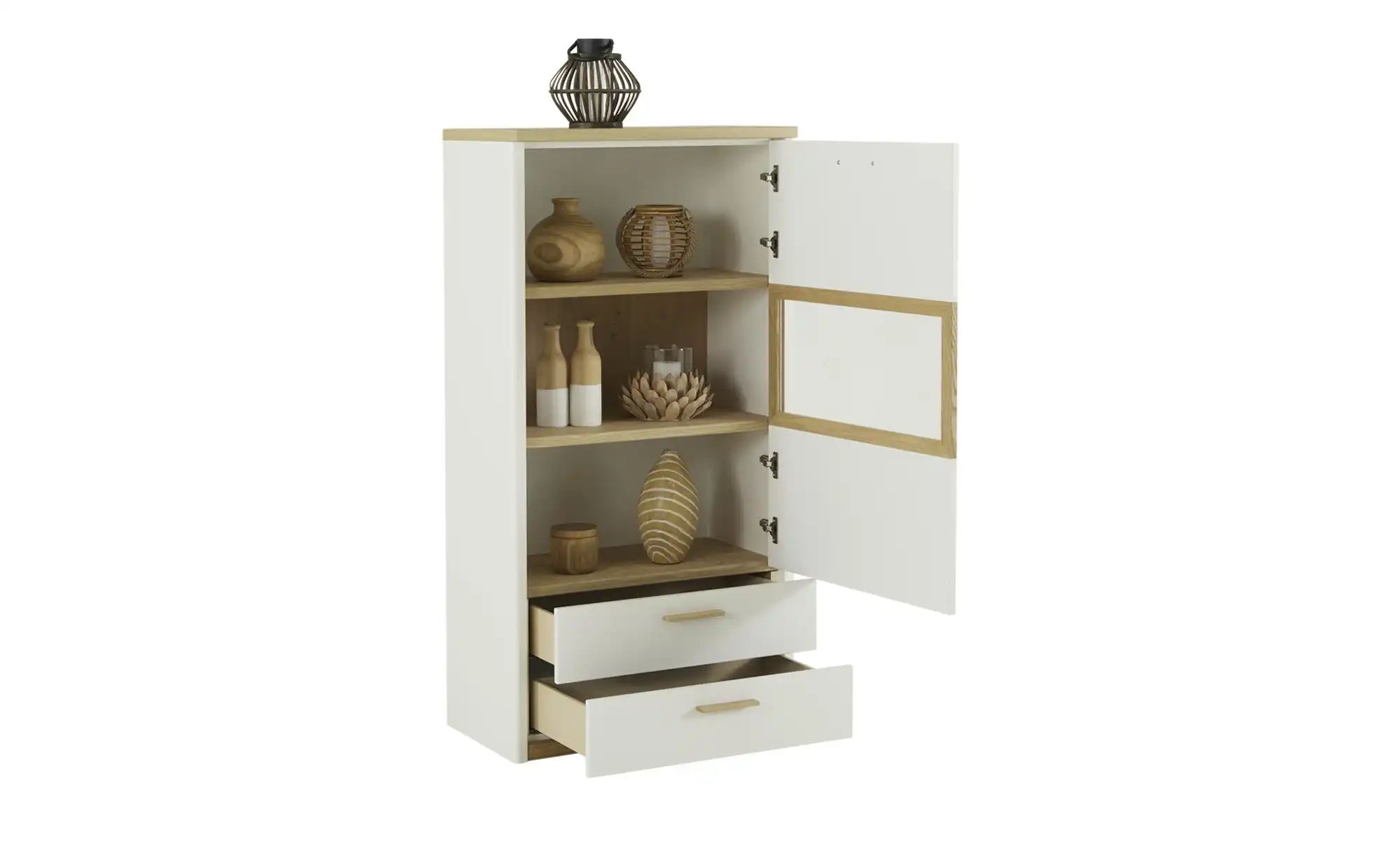 Wohnwert Highboard  Libro Plus ¦ weiß ¦ Maße (cm): B: 76 H: 148 T: 41 Kommo günstig online kaufen