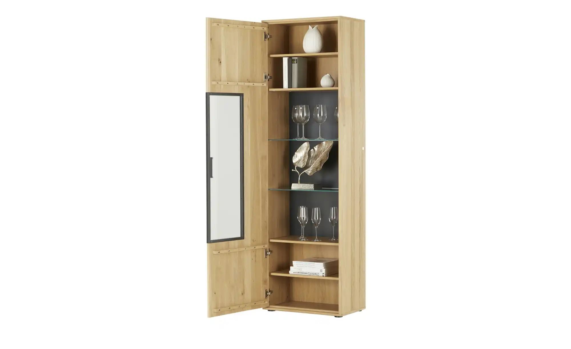 Thumbnail - Woodford Vitrine  Oakland ¦ holzfarben ¦ Maße (cm): B: 64 H: 207 T: 37.0 Schränke > Vitrinen - Höffner