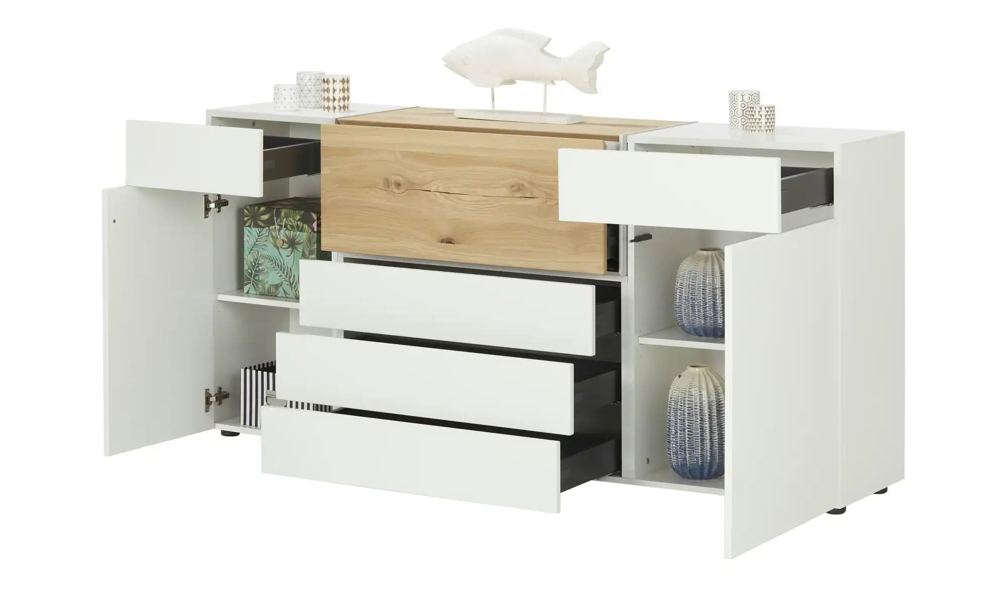 Wohnwert Sideboard  Media Design ¦ weiß ¦ Maße (cm): B: 194 H: 92 T: 42.0 K günstig online kaufen