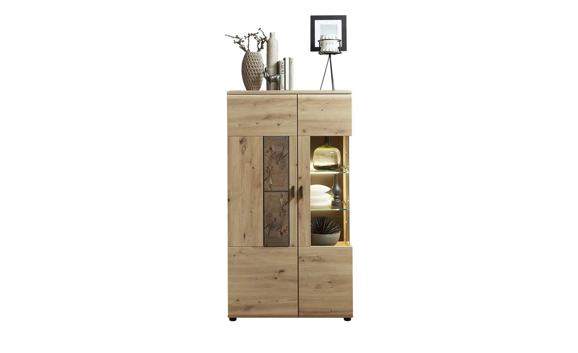 Vitrine 2-trg 80cm MADERA von Wohn-Concept Artisan Eiche / Hirnholz günstig online kaufen