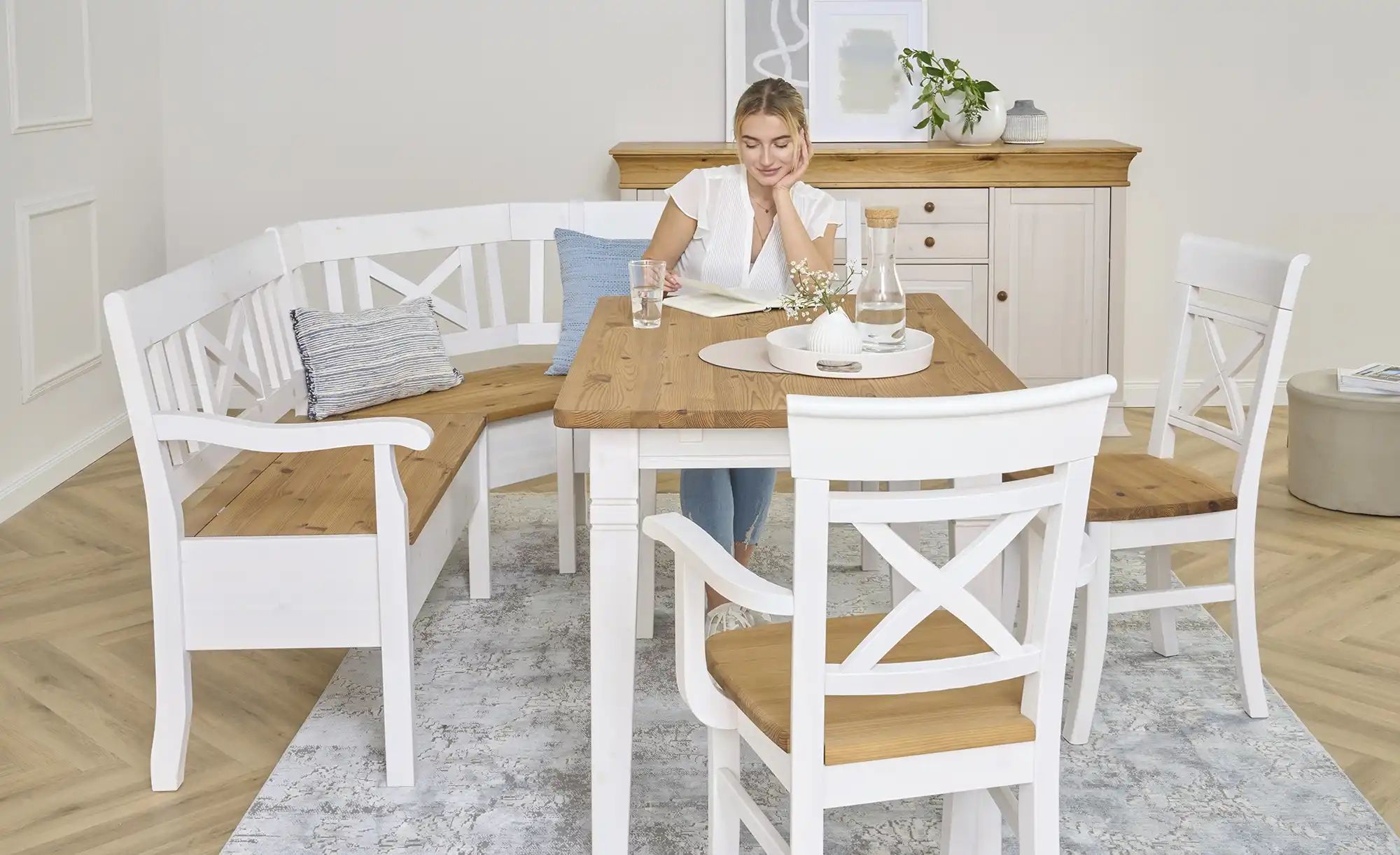 maison bleue Holzstuhl  Florian ¦ weiß ¦ Maße (cm): B: 61 H: 94 T: 43.0 Stü günstig online kaufen