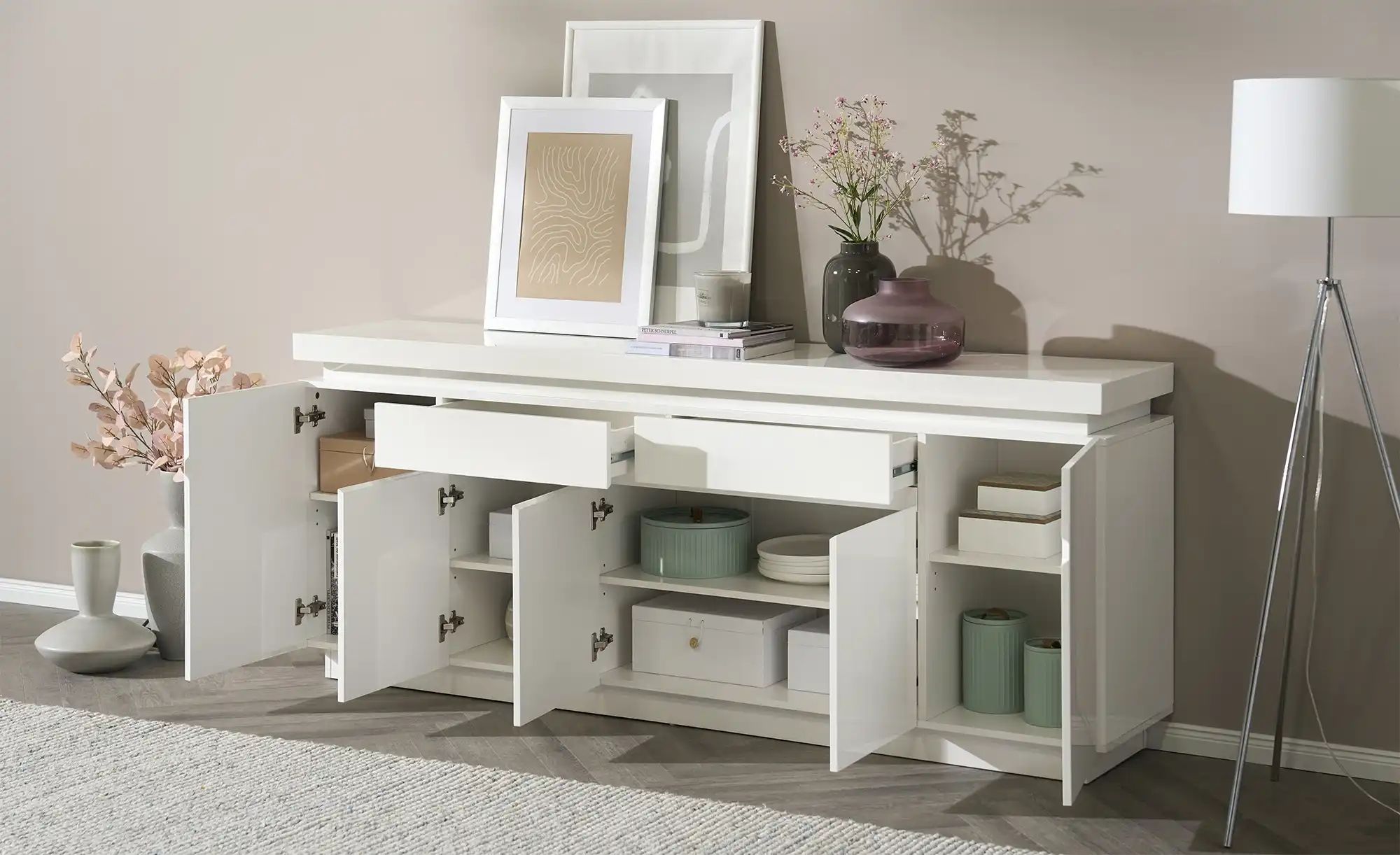 Sideboard   Torri ¦ weiß ¦ Maße (cm): B: 200 H: 81 T: 40 Kommoden & Sideboa günstig online kaufen