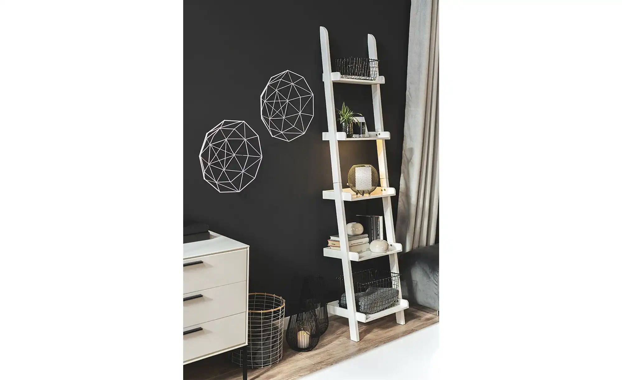 Thumbnail - Leiterregal  Tresa ¦ weiß ¦ Maße (cm): B: 45 H: 191 T: 35.0 Regale > Standregale - Höffner