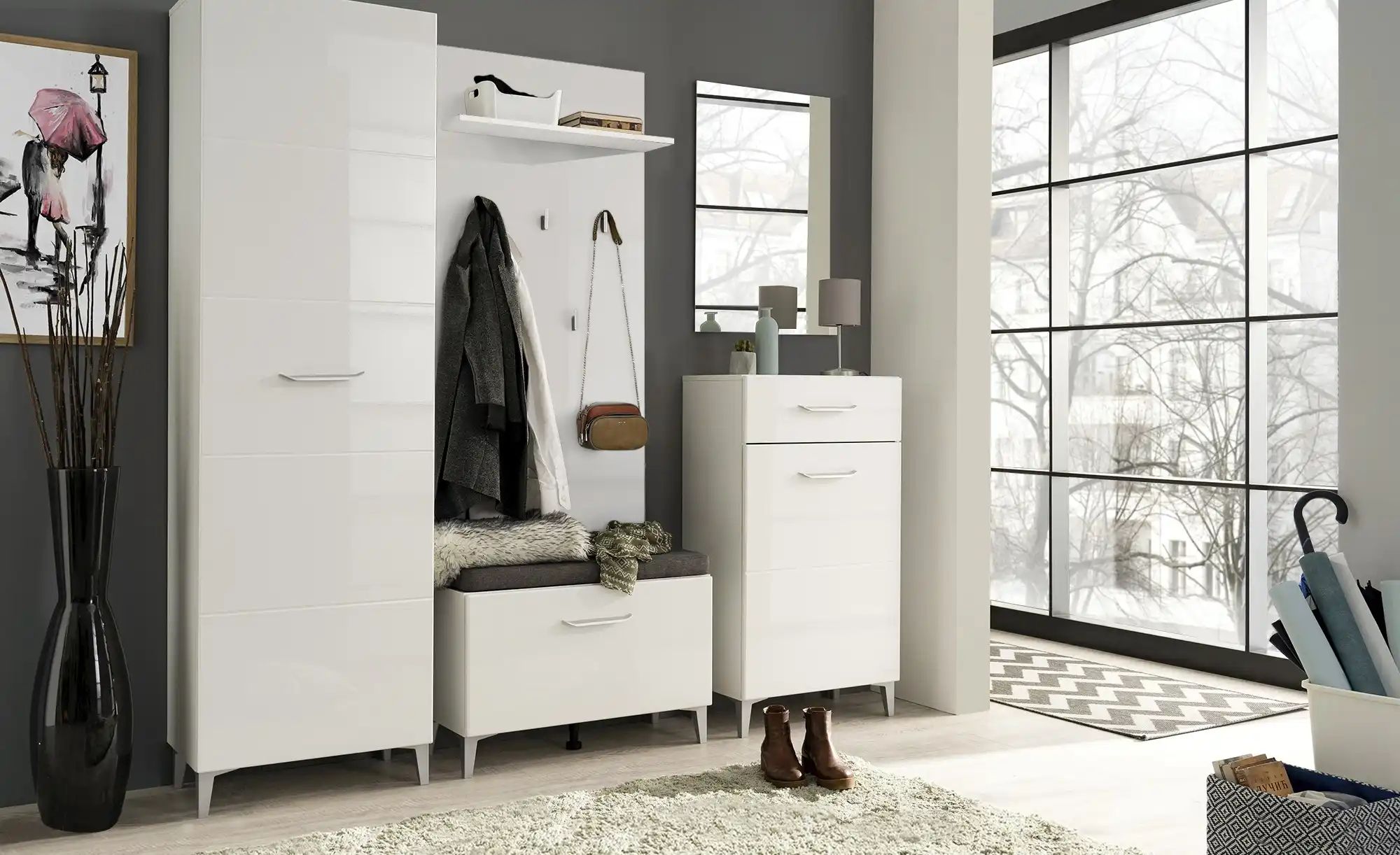 Thumbnail - Garderobenpaneel Valeggio ¦ weiß ¦ Holzwerkstoff ¦ Maße (cm): B: 76 H: 114 T: 20.0 Garderoben & Kleiderstangen > Wandga...