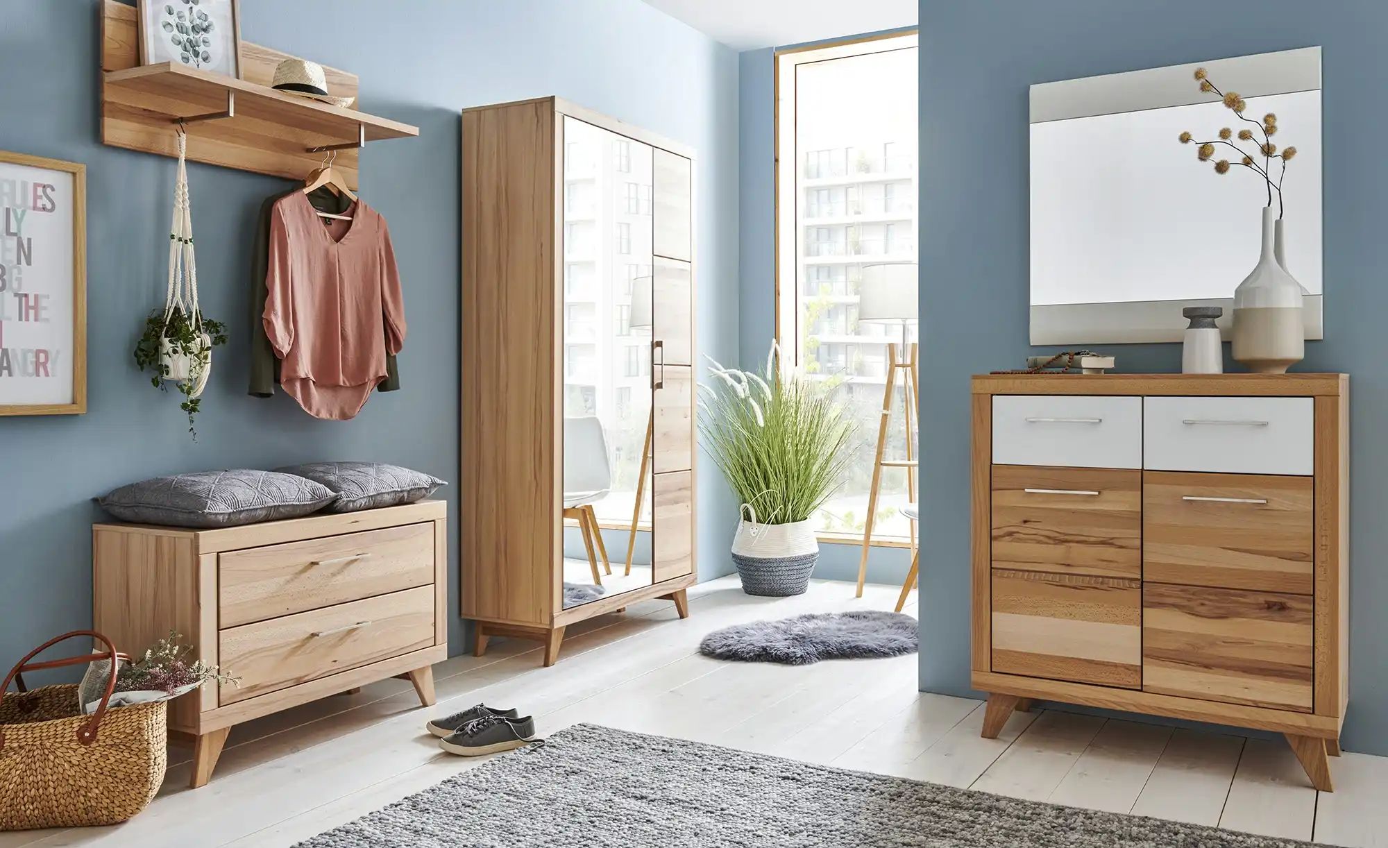 smart Wandpaneel  Oslo ¦ holzfarben ¦ Massivholz ¦ Maße (cm): B: 91 H: 38 T günstig online kaufen