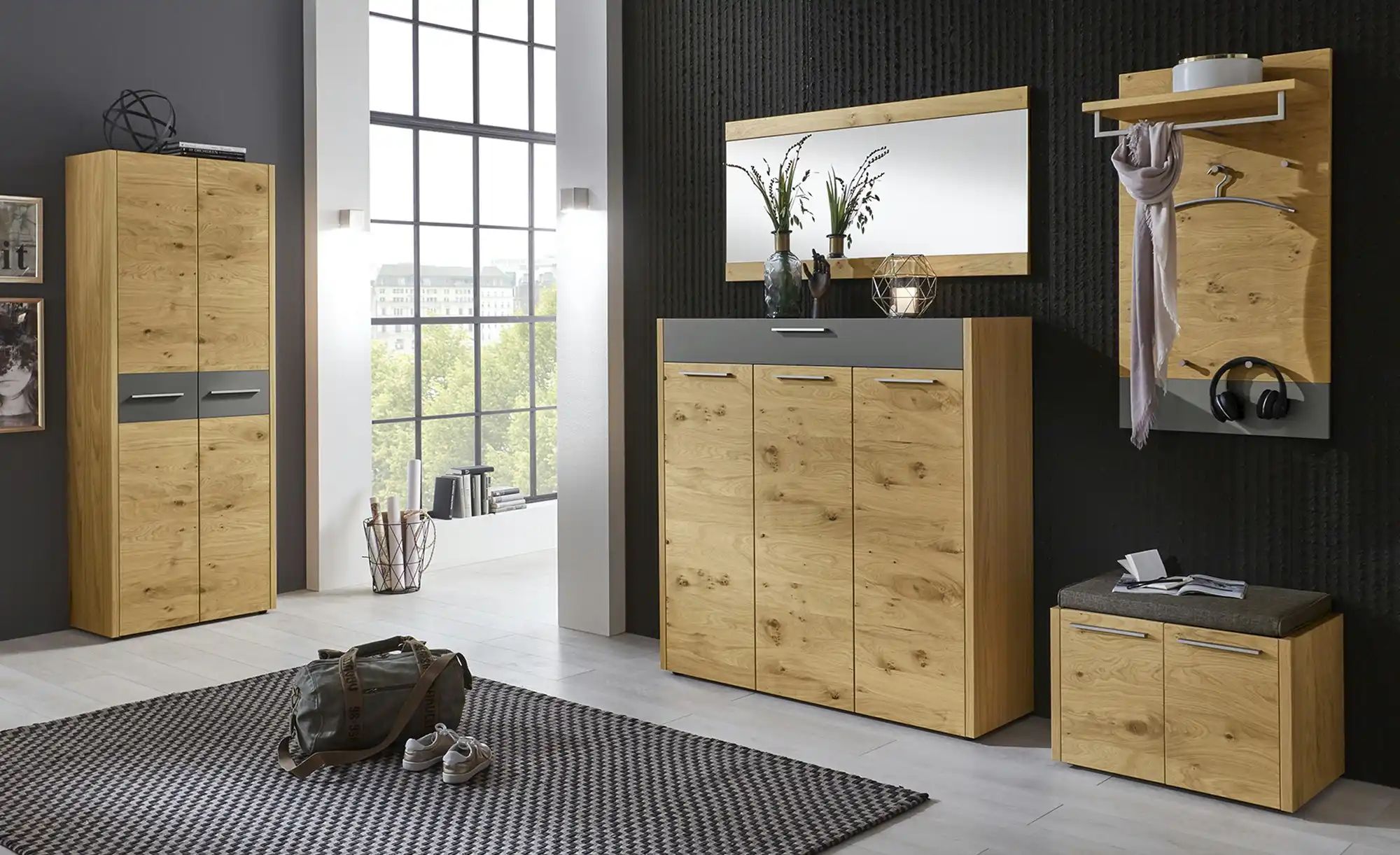 Thumbnail - Woodford Garderobenpaneel  Lina ¦ holzfarben ¦ Holzwerkstoff ¦ Maße (cm): B: 60 H: 106 T: 27.0 Garderoben & Kleiderstang...