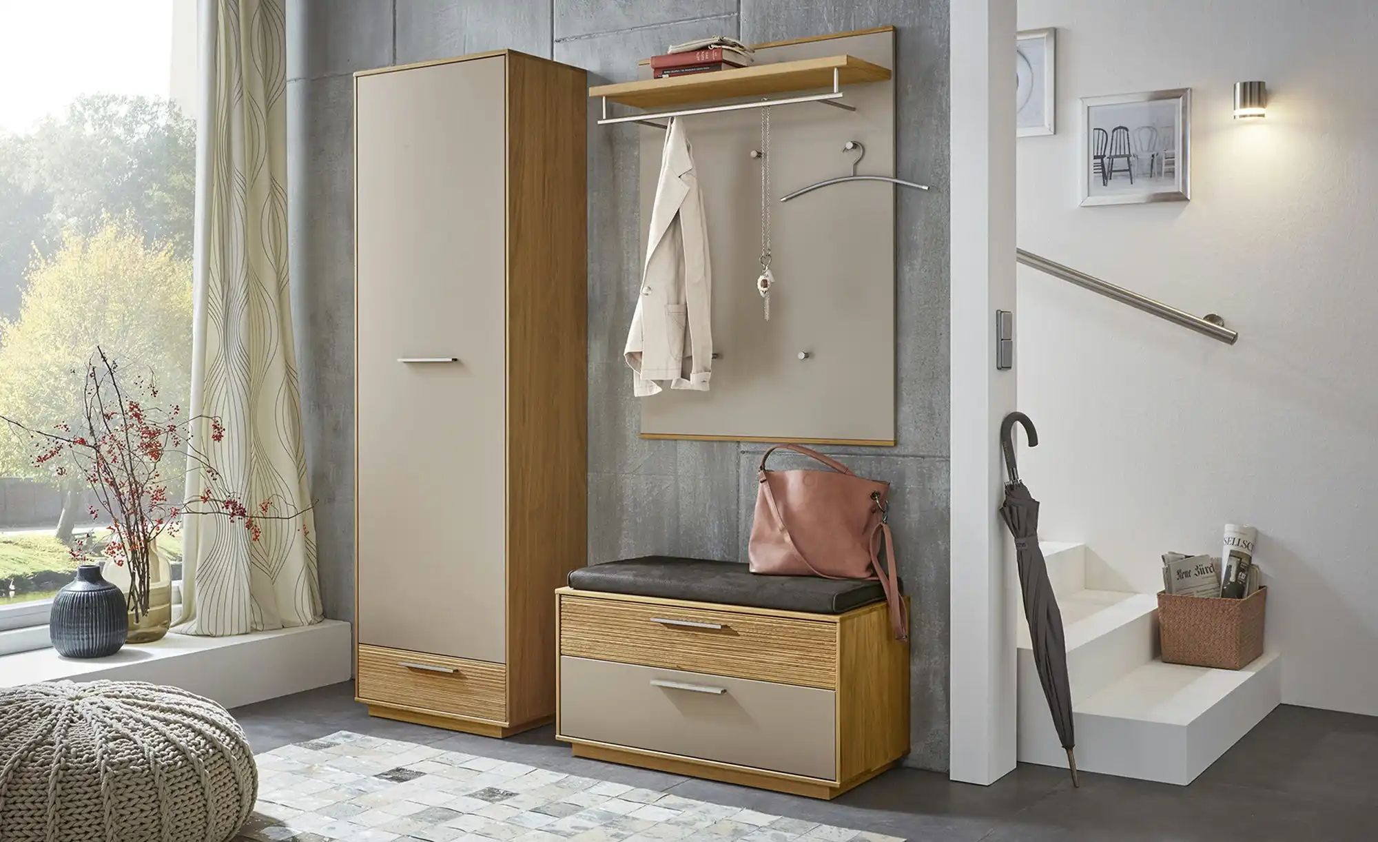 Dielenschrank  Longo ¦ beige ¦ Maße (cm): B: 60 H: 193 T: 37.0 Schränke > D günstig online kaufen
