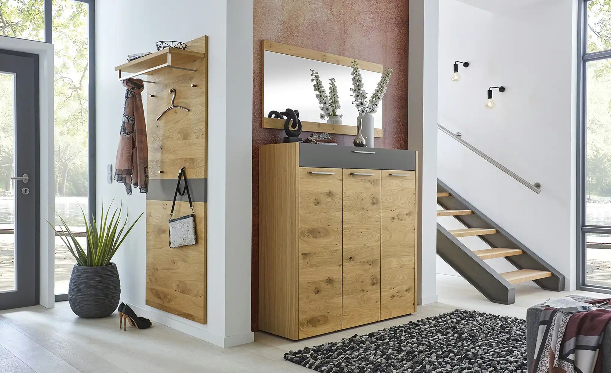 Thumbnail - Woodford Garderobenpaneel Lina ¦ holzfarben ¦ Holzwerkstoff ¦ Maße (cm): B: 80 H: 183 T: 27.0 Garderoben & Kleiderstang...
