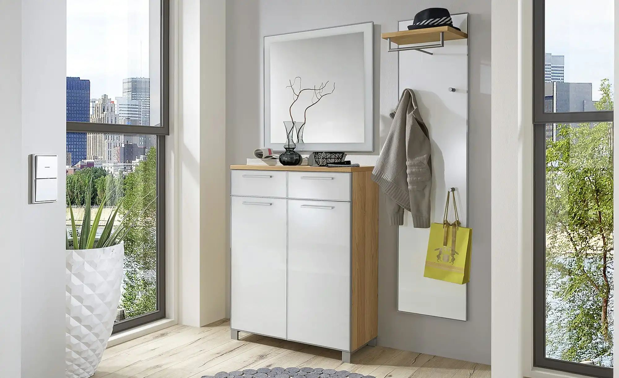 Thumbnail - Schuhschrank  Duna ¦ weiß ¦ Maße (cm): B: 84 H: 108 T: 37.0 Garderoben & Kleiderstangen > Garderoben Schuhschränke - Höf...