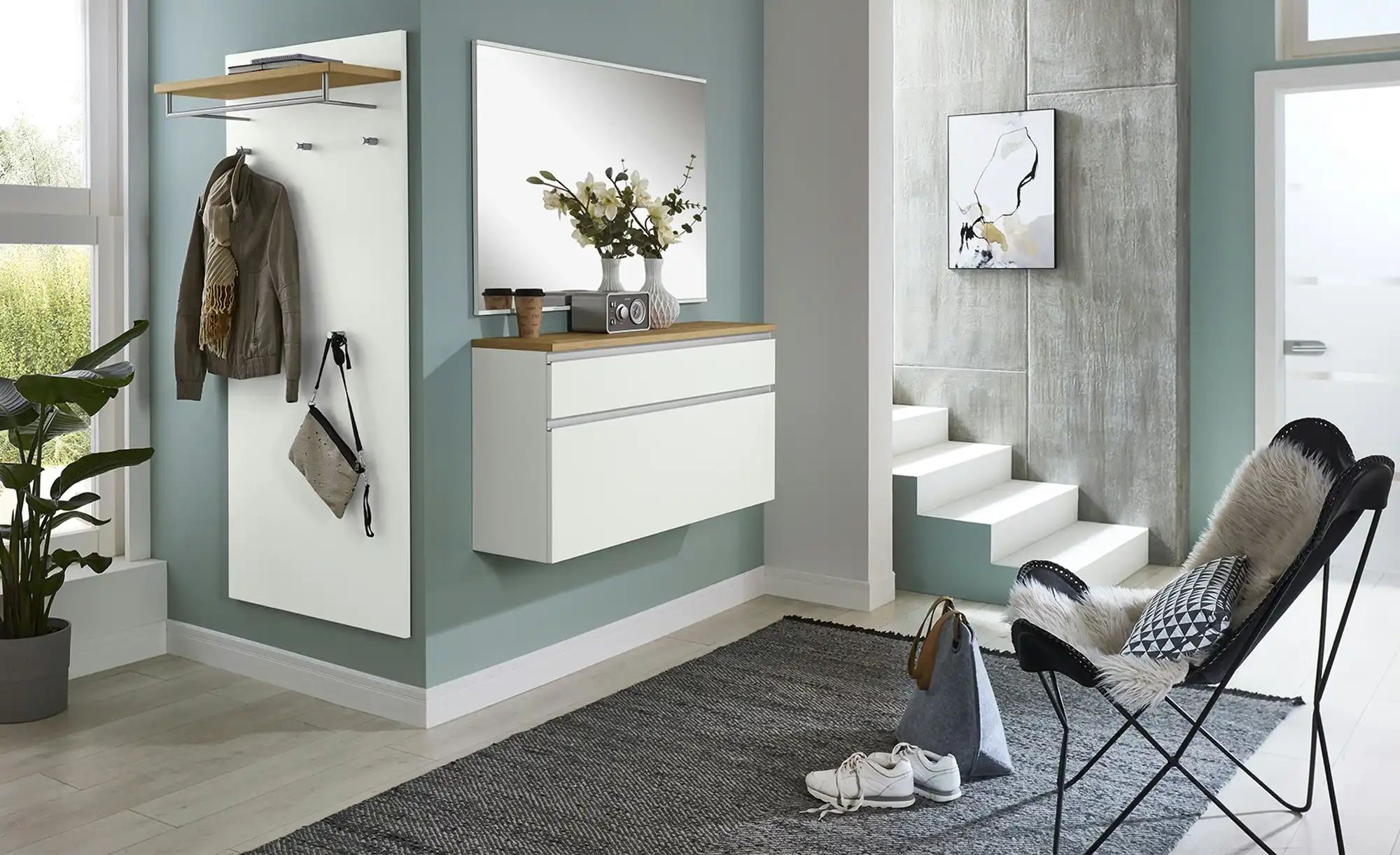 Garderobenpaneel   Skala ¦ weiß ¦ Holzwerkstoff ¦ Maße (cm): B: 80 H: 170 T günstig online kaufen