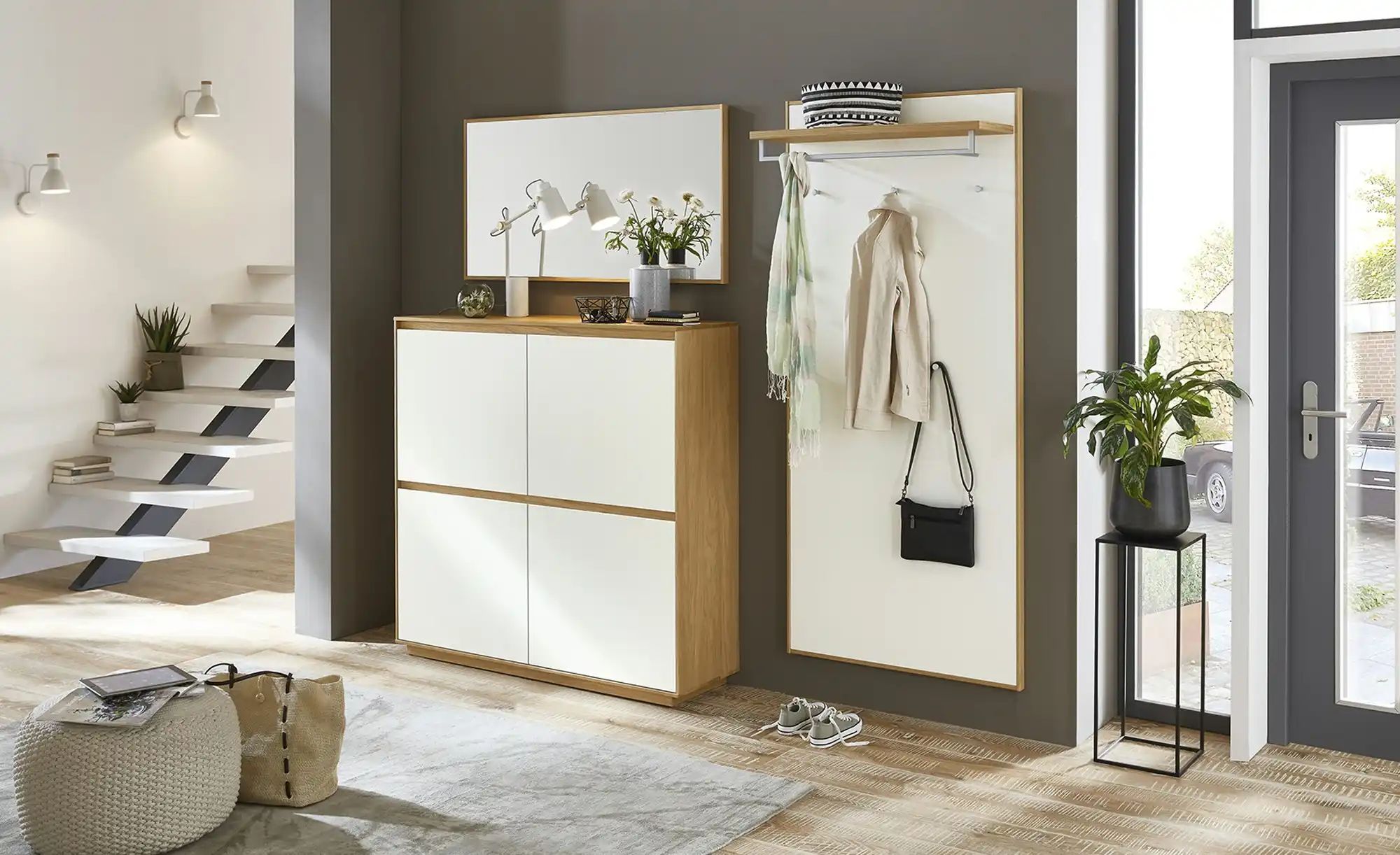 Garderobenpaneel   Tiba  ¦ weiß ¦ Holzwerkstoff ¦ Maße (cm): B: 83 H: 183 T günstig online kaufen