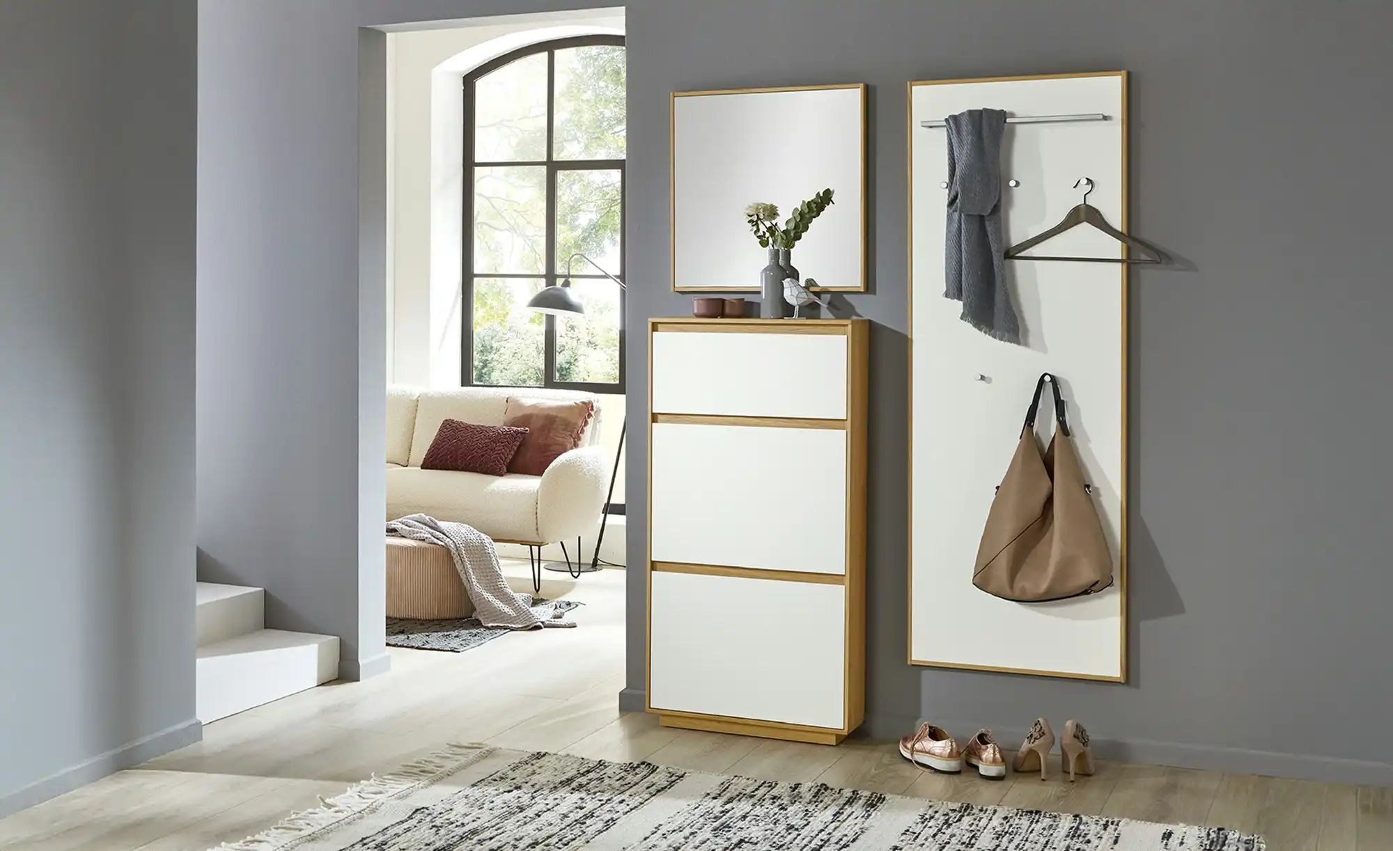 Garderobenpaneel   Tiba  ¦ weiß ¦ Holzwerkstoff ¦ Maße (cm): B: 60 H: 170 T günstig online kaufen
