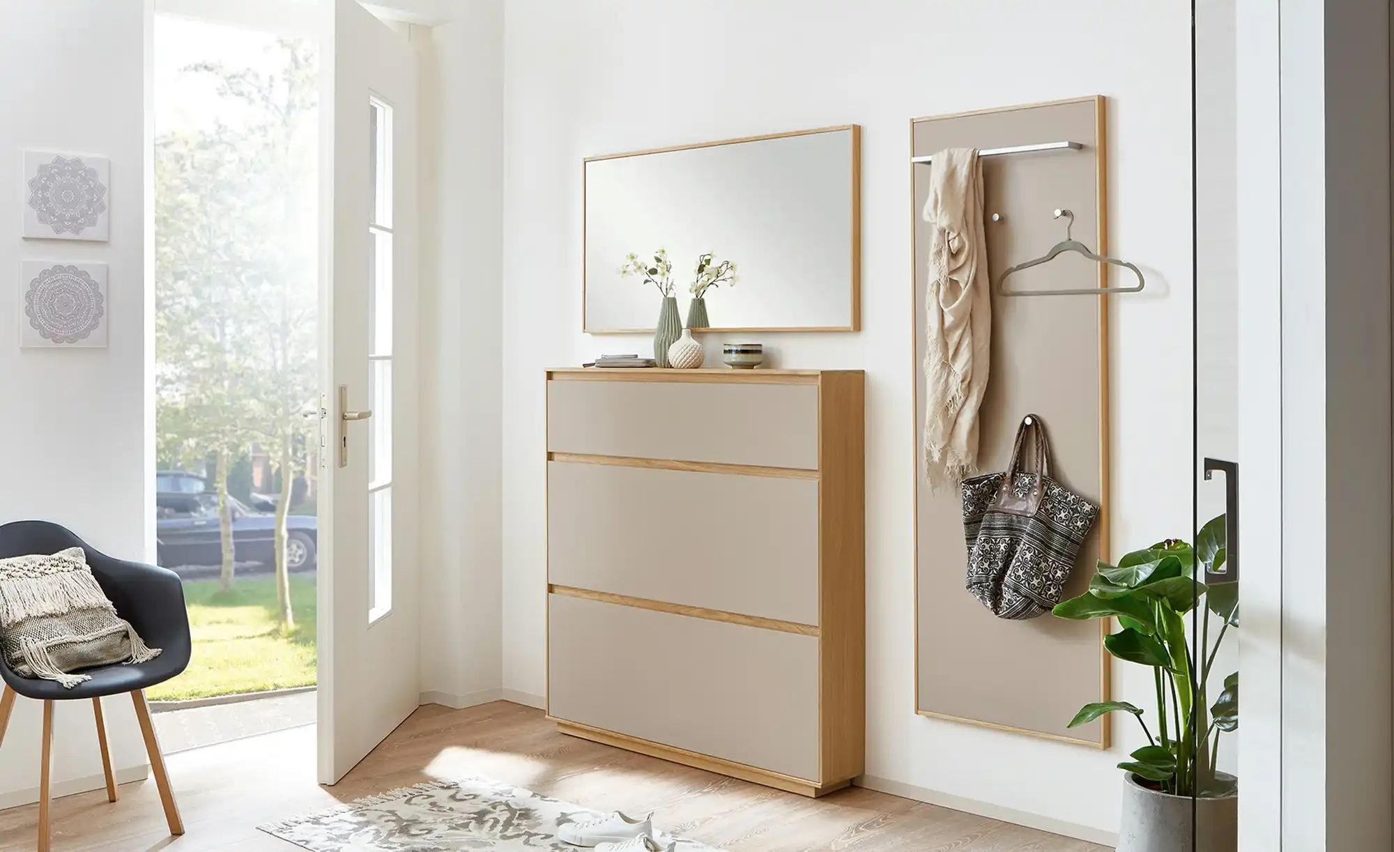 Garderobenpaneel   Tiba ¦ creme ¦ Holzwerkstoff ¦ Maße (cm): B: 60 H: 170 T günstig online kaufen