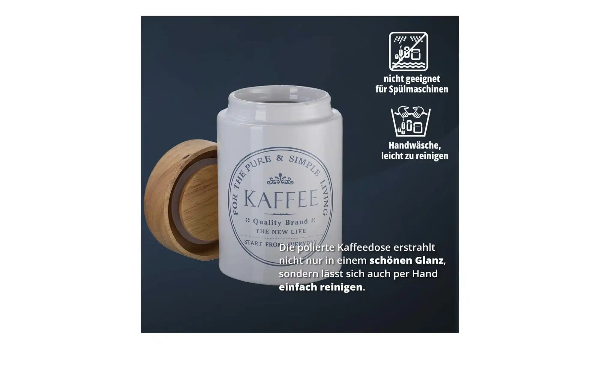 Thumbnail - KHG Aufbewahrungsdose  Kaffee ¦ weiß ¦ Maße (cm): H: 16  Ø: 10 Küchenzubehör & Helfer > Küchenhelfer - Höffner