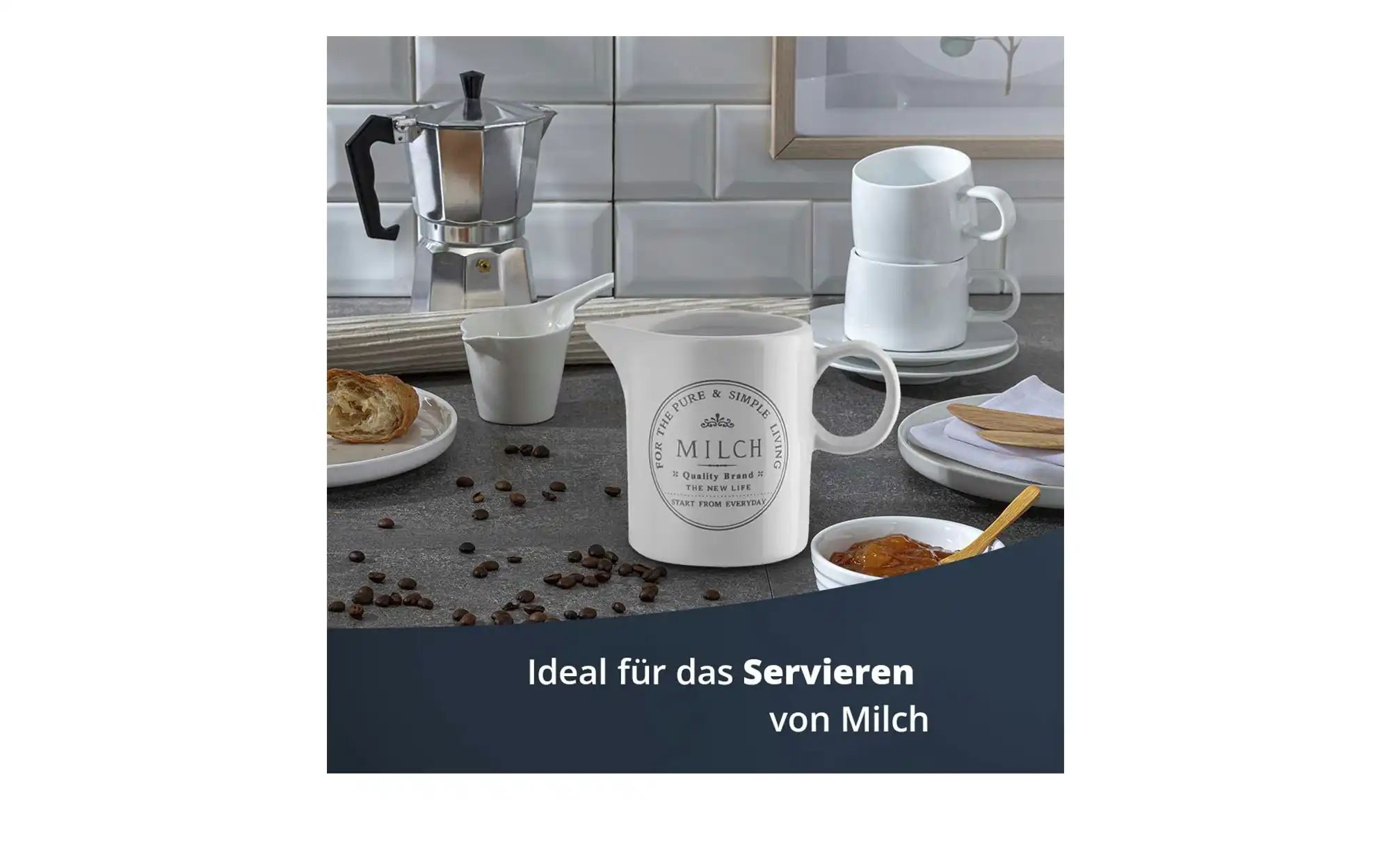 Thumbnail - KHG Milchkännchen   ¦ weiß ¦ Maße (cm): H: 8,3  Ø: 6.7 Geschirr > Einzelgeschirrteile - Höffner