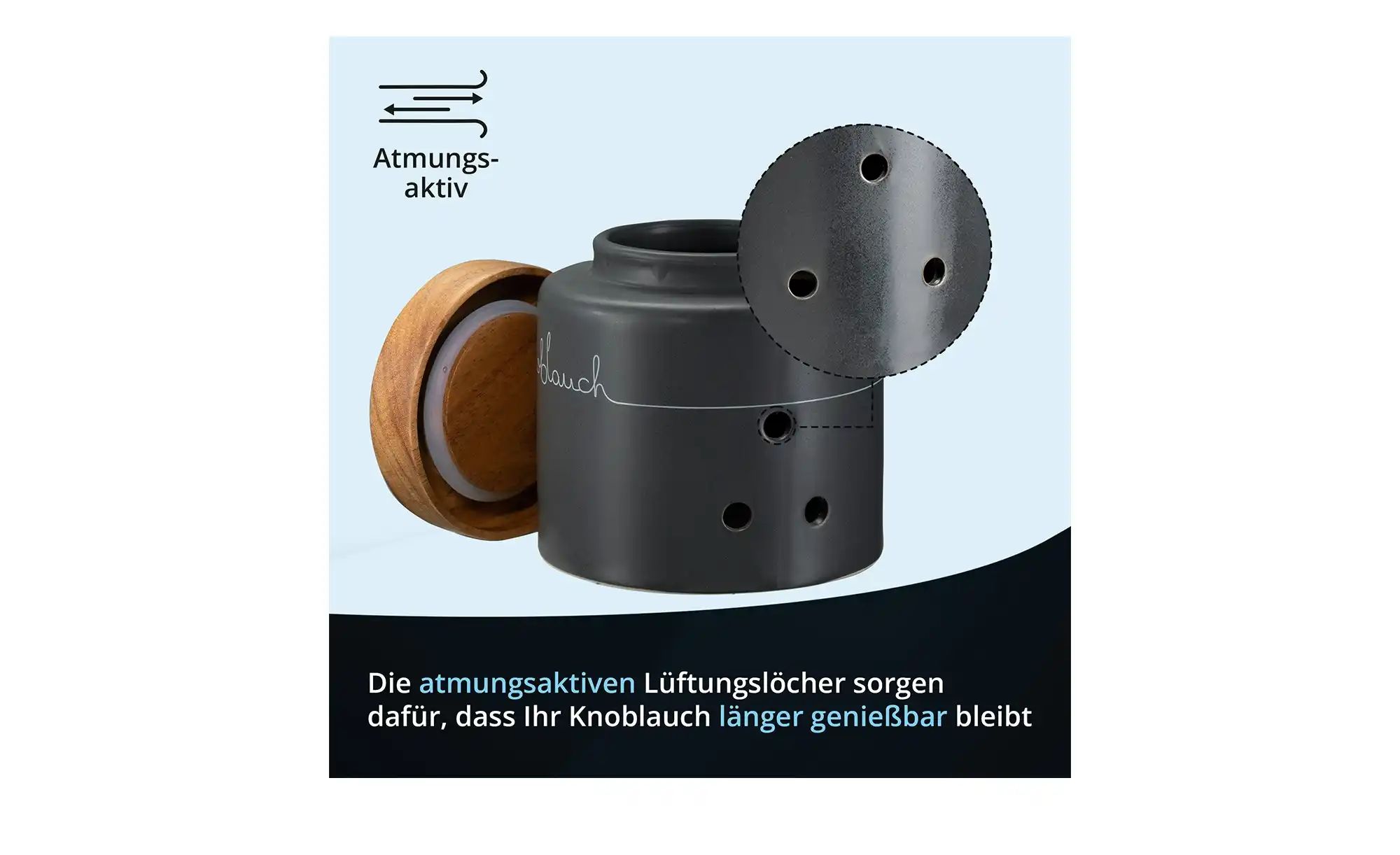 KHG Aufbewahrungsdose  Knoblauch ¦ grau ¦ Maße (cm): H: 13,5  Ø: 13.5 Küche günstig online kaufen