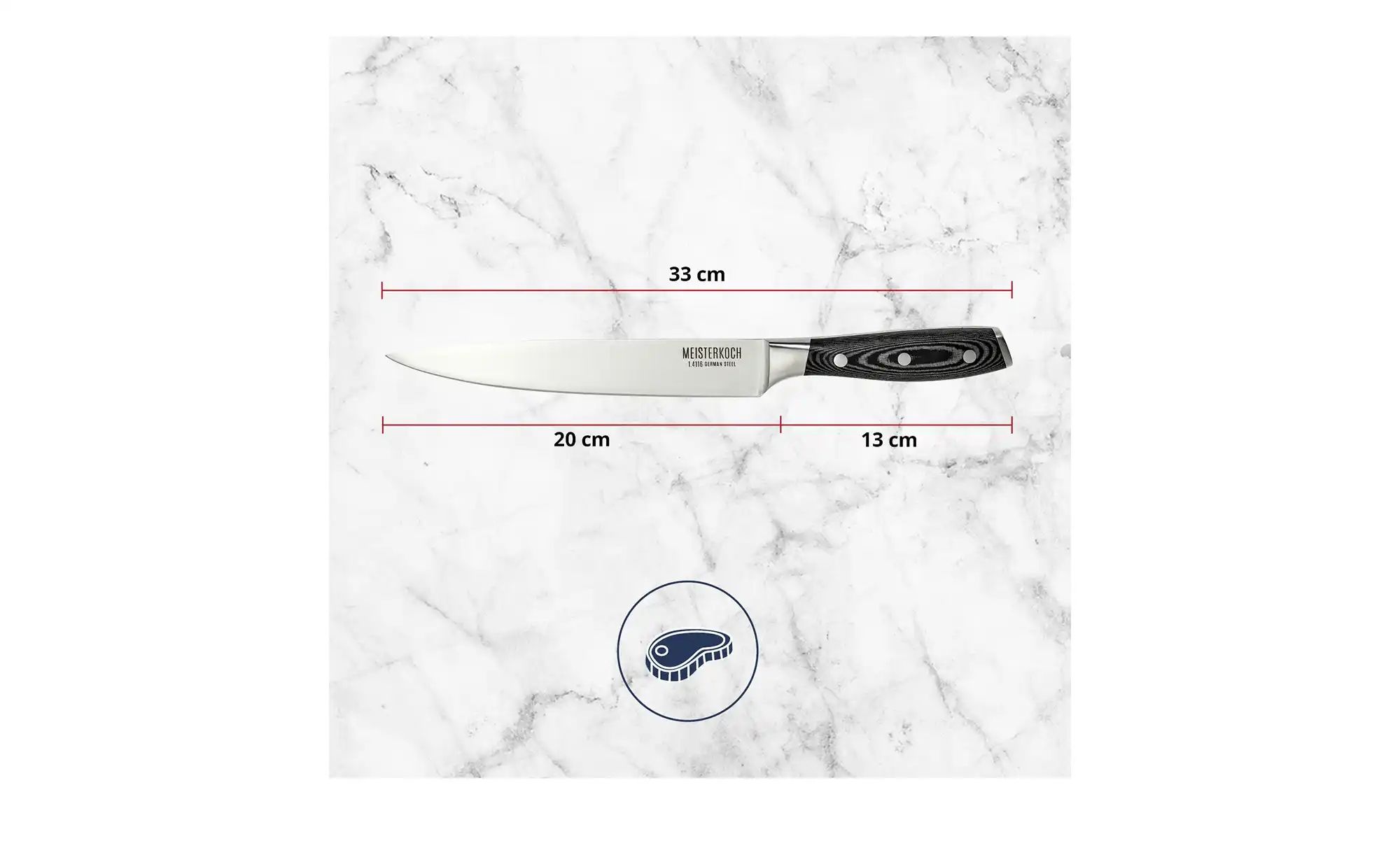 Thumbnail - Meisterkoch Fleischmesser 20 cm PRIMUS ¦ silber Besteck > Küchenmesser > Küchenmesser einzeln - Höffner