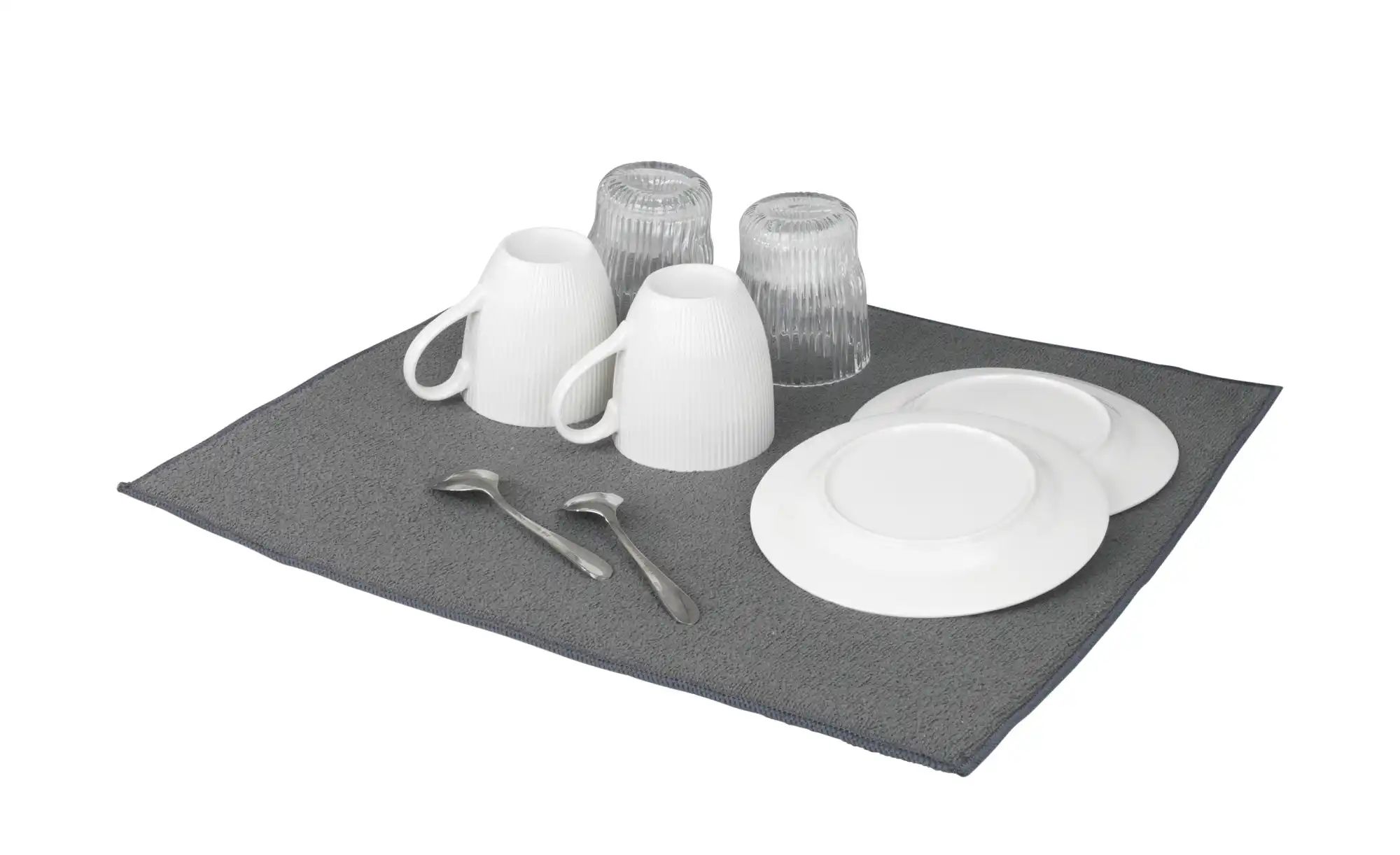 Abtropfmatte extra saugstark Mikrofaser   ¦ grau ¦ Mikrofaser ¦ Maße (cm): günstig online kaufen