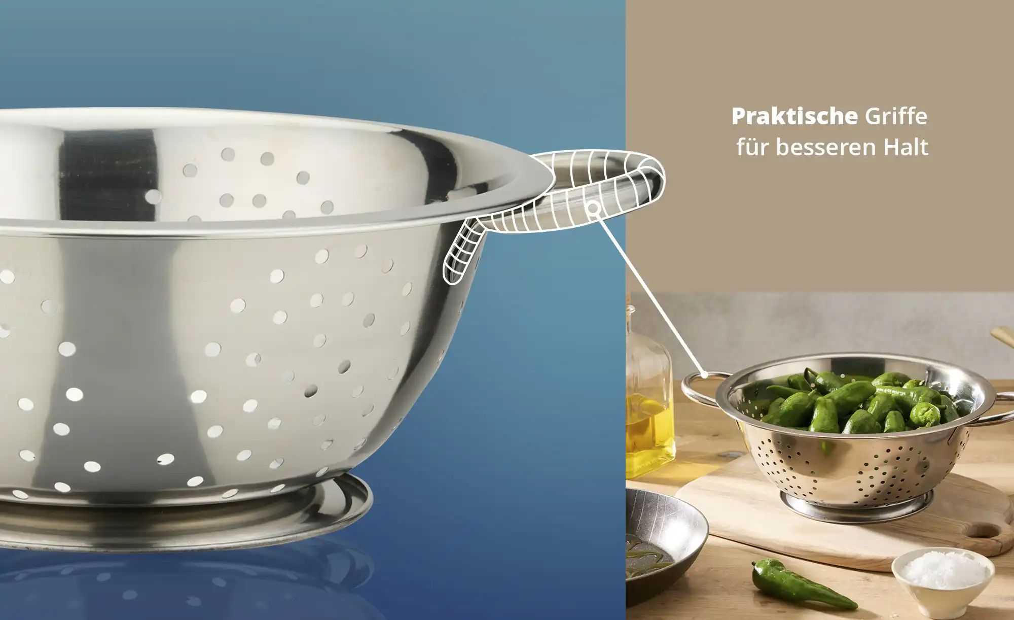 Thumbnail - for friends Seiher 28 cm   ¦ silber ¦ Edelstahl ¦ Maße (cm): H: 14  Ø: 28 Küchenzubehör & Helfer > Siebe & Seiher - Höff...