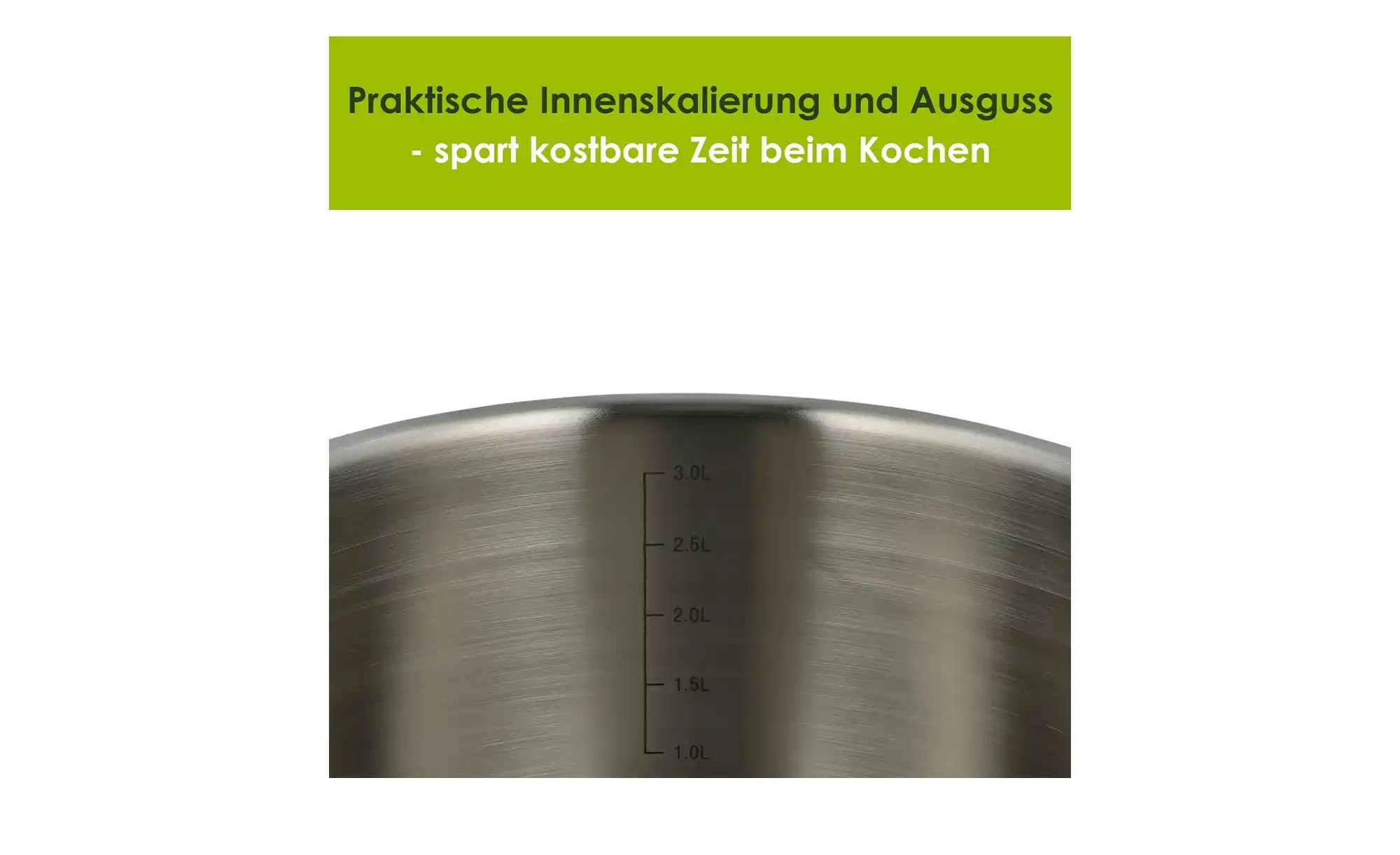 Thumbnail - levelone Kochtopf 20 cm  Classic ¦ Edelstahl ¦ Maße (cm): H: 11,5  Ø: 20 Töpfe & Pfannen & Zubehör > Töpfe - Höffner