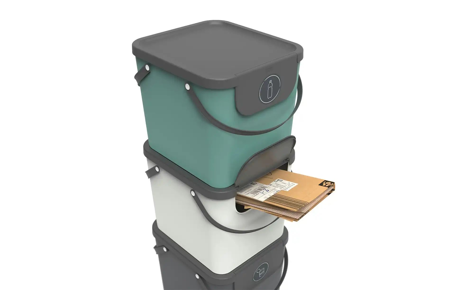 Rotho Müllsystem  Albula ¦ grau ¦ Kunststoff ¦ Maße (cm): B: 39,8 H: 35,8 T günstig online kaufen