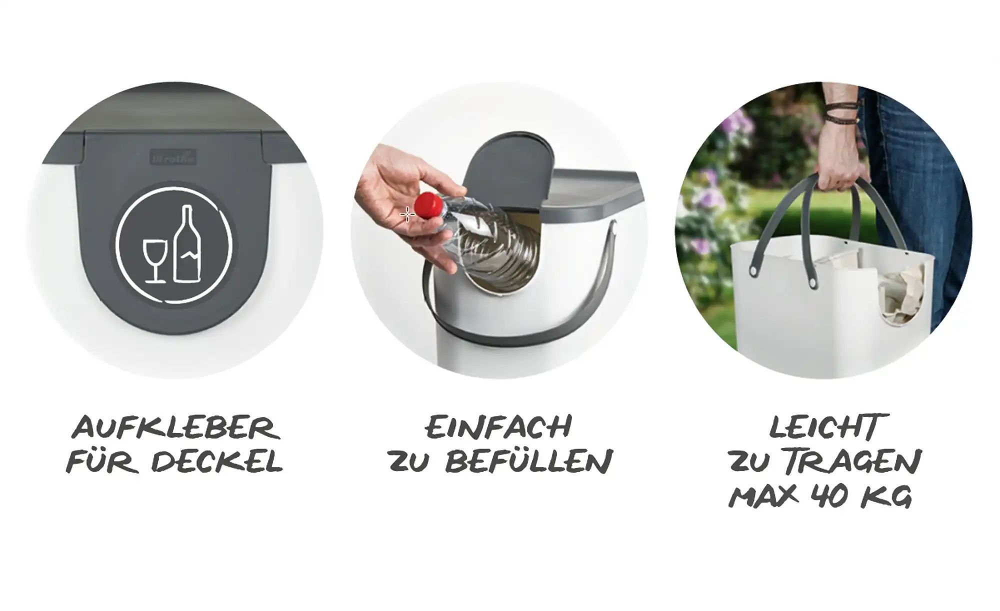 Rotho Müllsystem  Albula ¦ blau ¦ Kunststoff ¦ Maße (cm): B: 39,8 H: 35,8 T günstig online kaufen