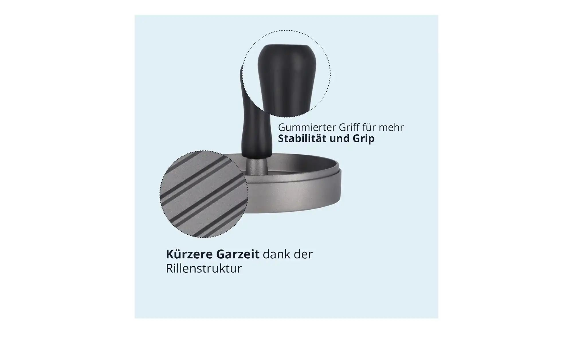 KHG Burgerpresse   ¦ silber ¦ Aluminium ¦ Maße (cm): H: 7,5  Ø: 12 Küchenzu günstig online kaufen