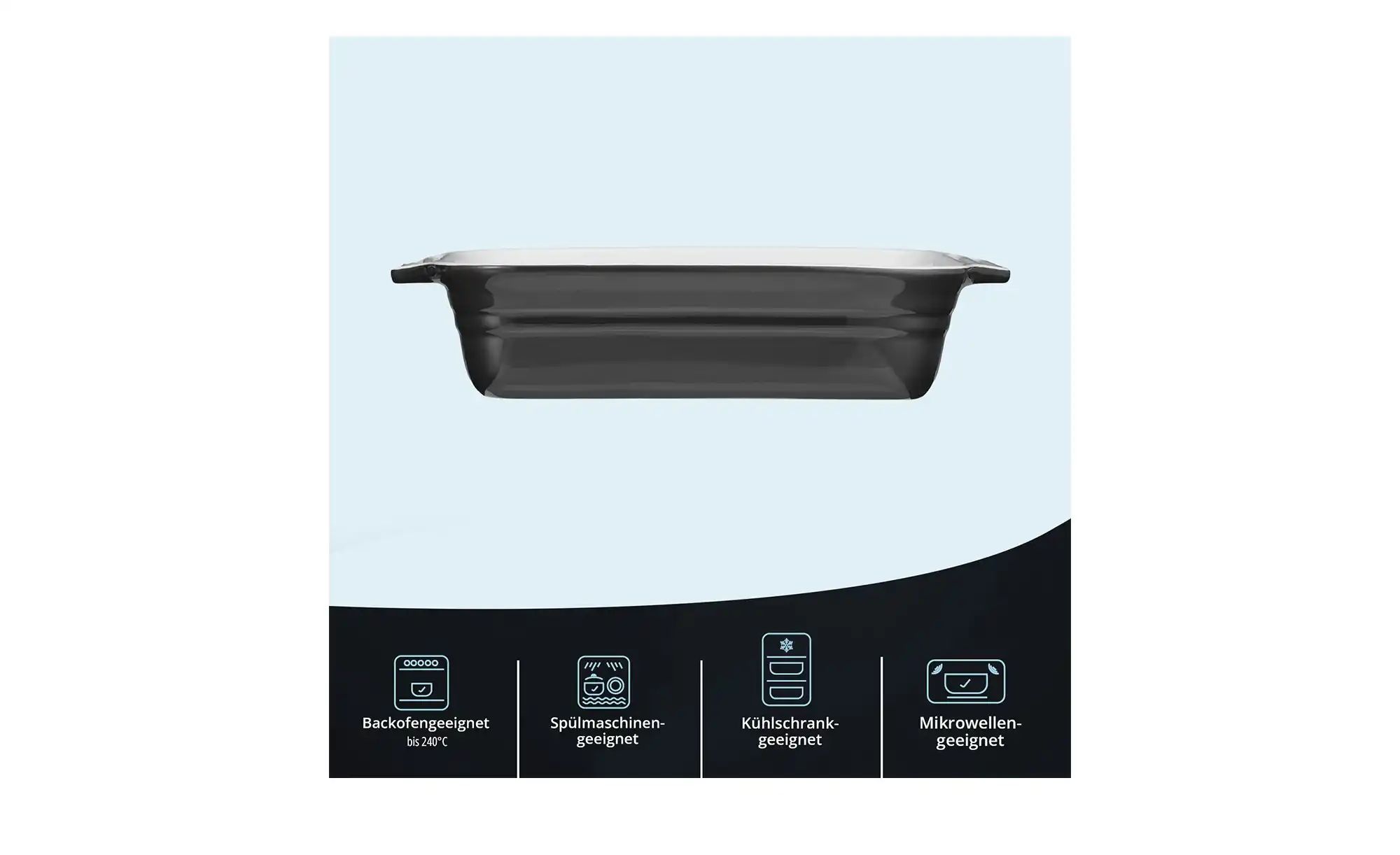 KHG Auflaufform   ¦ schwarz ¦ Steinzeug/Steingut ¦ Maße (cm): B: 23 H: 8 Kü günstig online kaufen