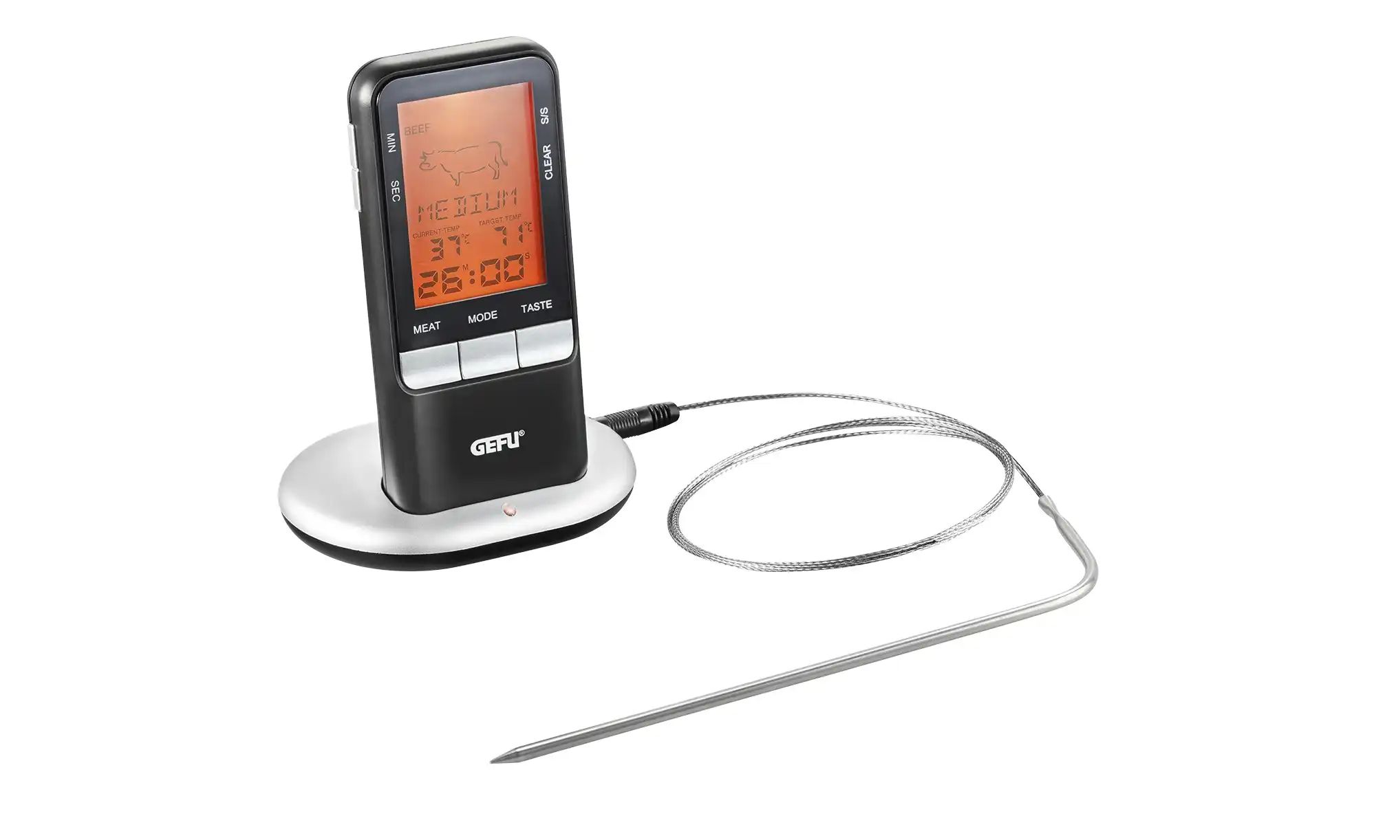 Gefu Digitales Funk-Bratenthermometer  HÄNDI ¦ schwarz ¦ Edelstahl,Kunststo günstig online kaufen